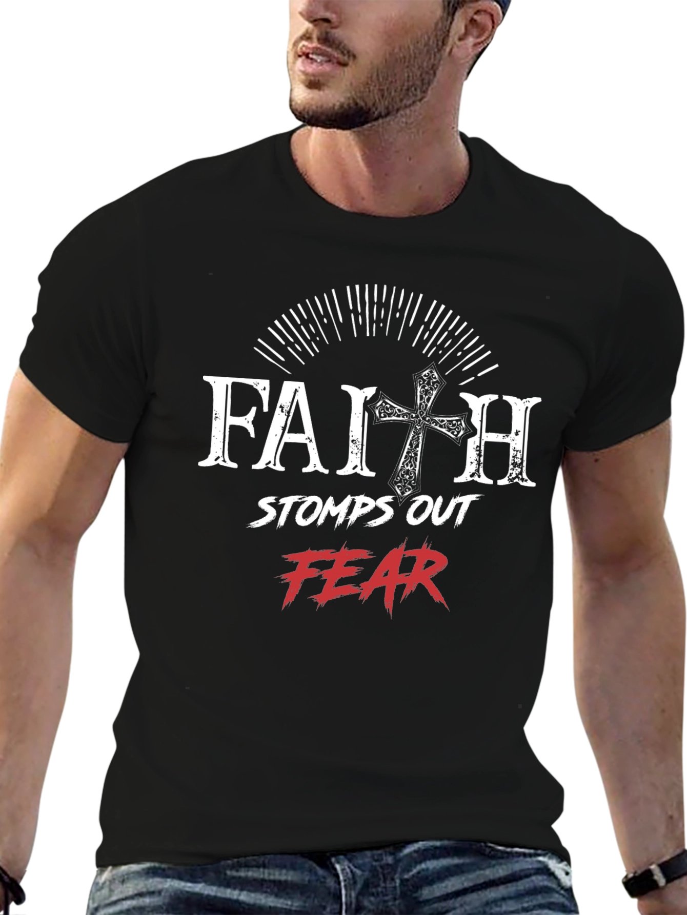 Faith Over Fear Graphic T-Shirt - Christian Apparel