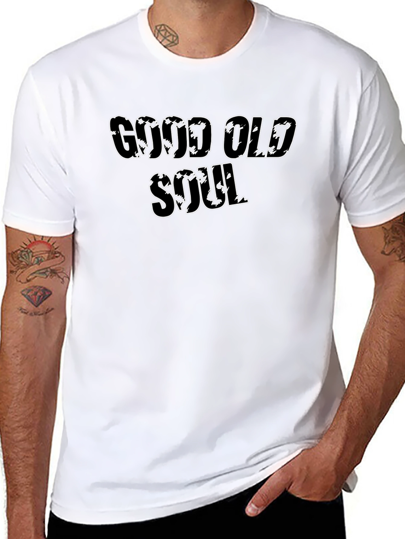 Good Old Soul Black T-Shirt Casual Wear Cotton Blend