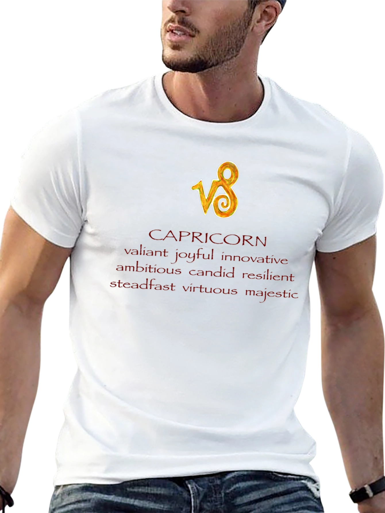 Capricorn Zodiac Black T-Shirt
