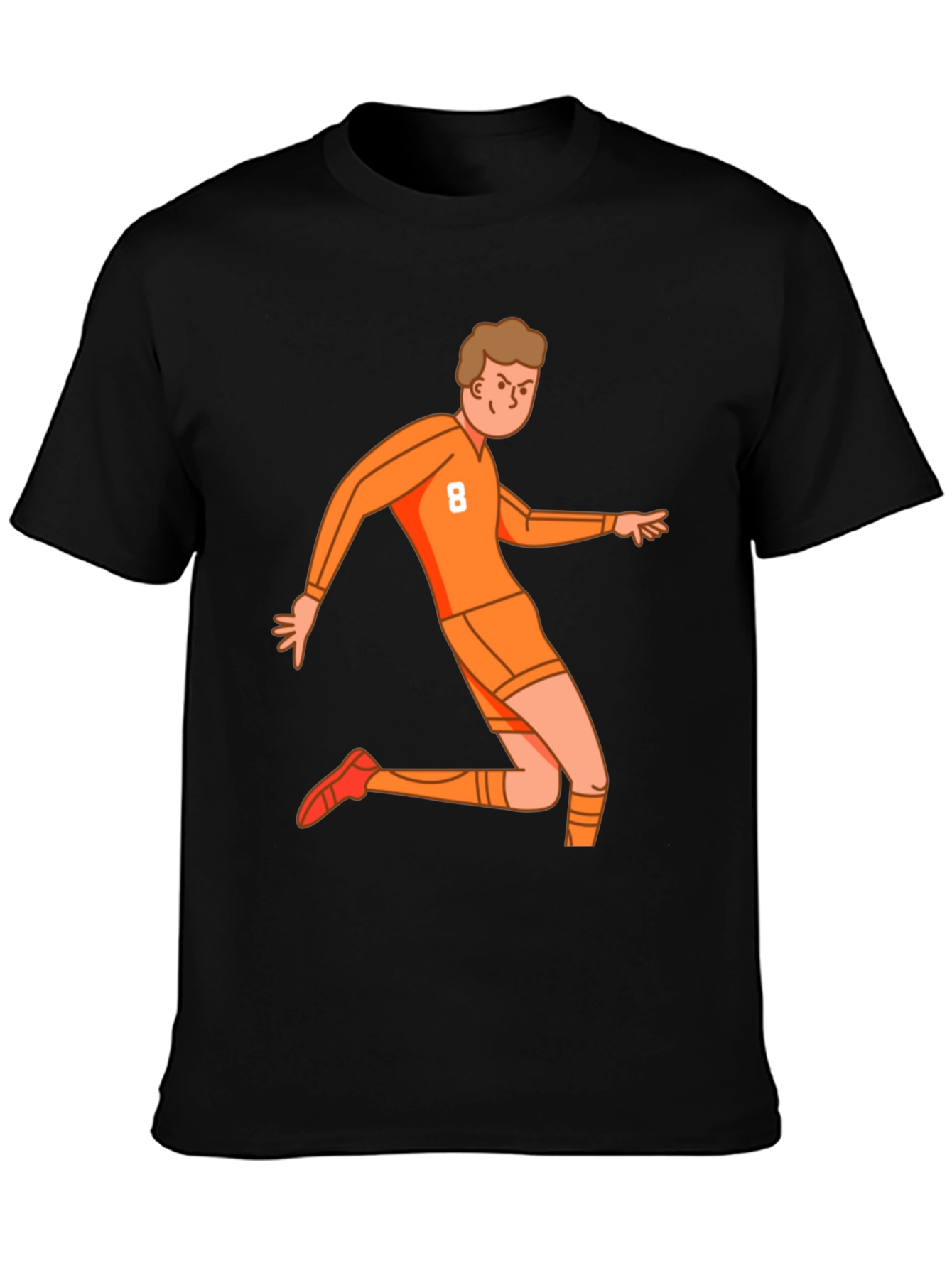 Orange Soccer Player Graphic Tee