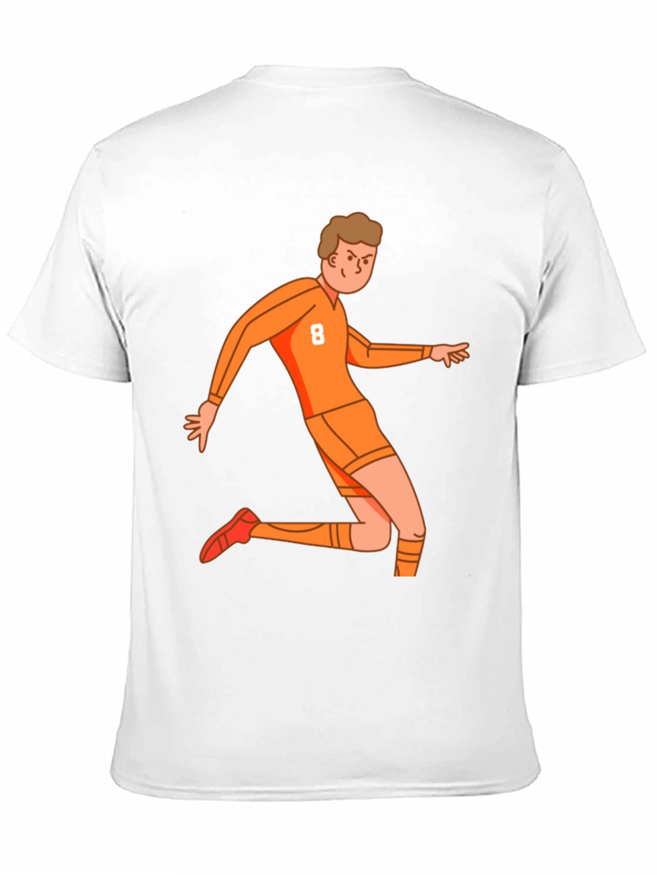 Orange Soccer Player Graphic Tee