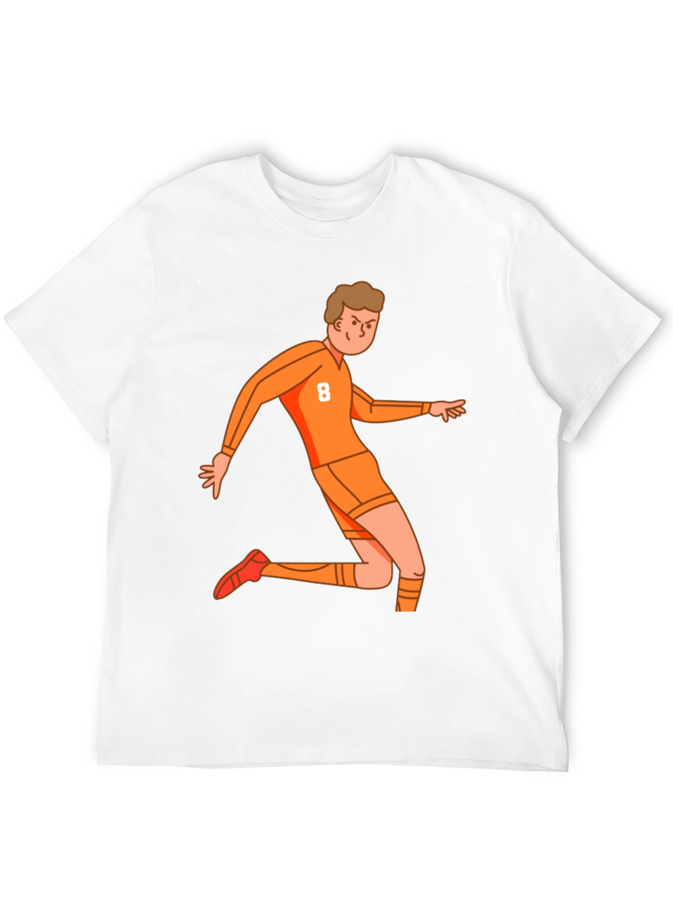 Orange Soccer Player Graphic Tee
