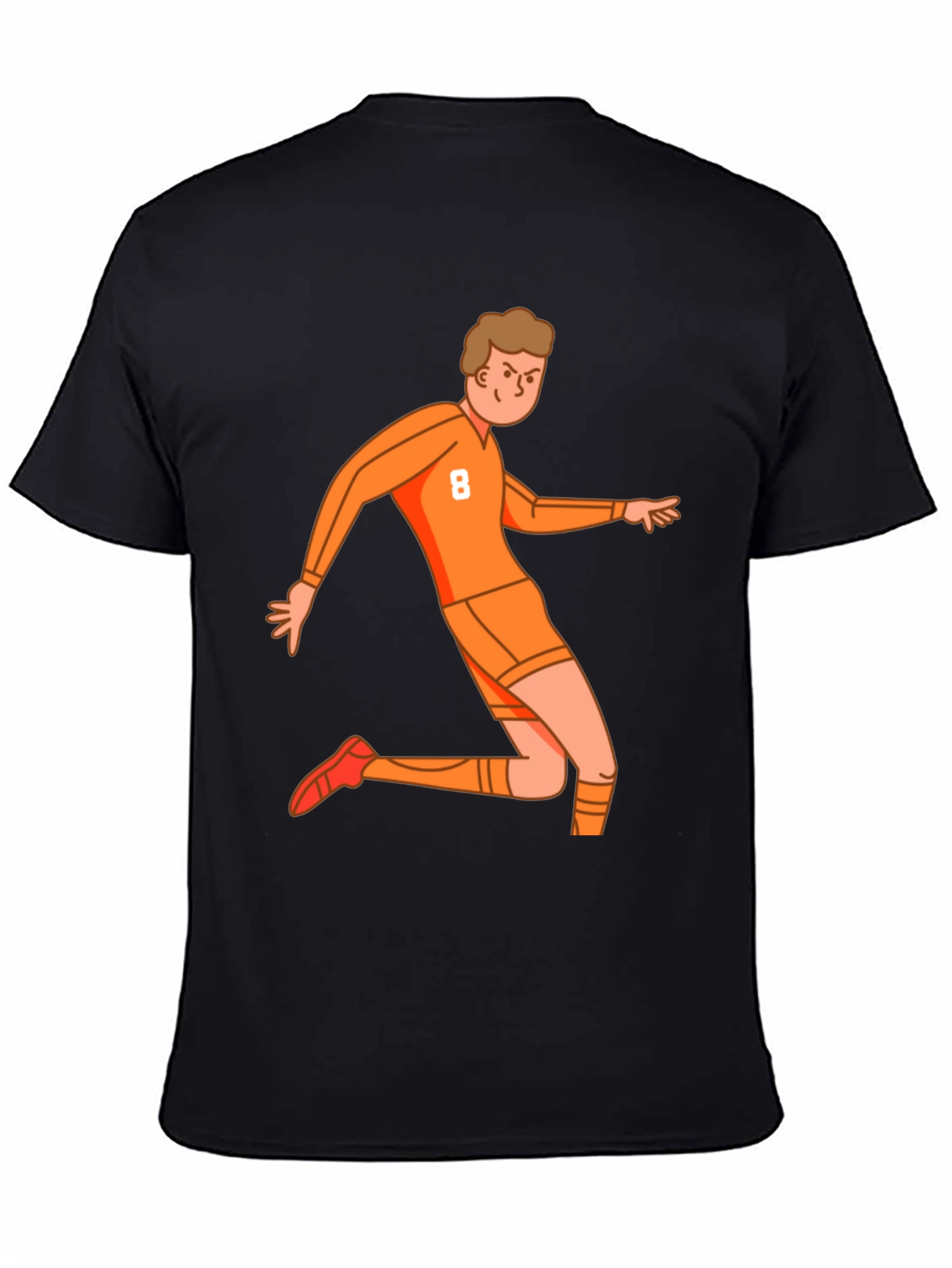 Orange Soccer Player Graphic Tee