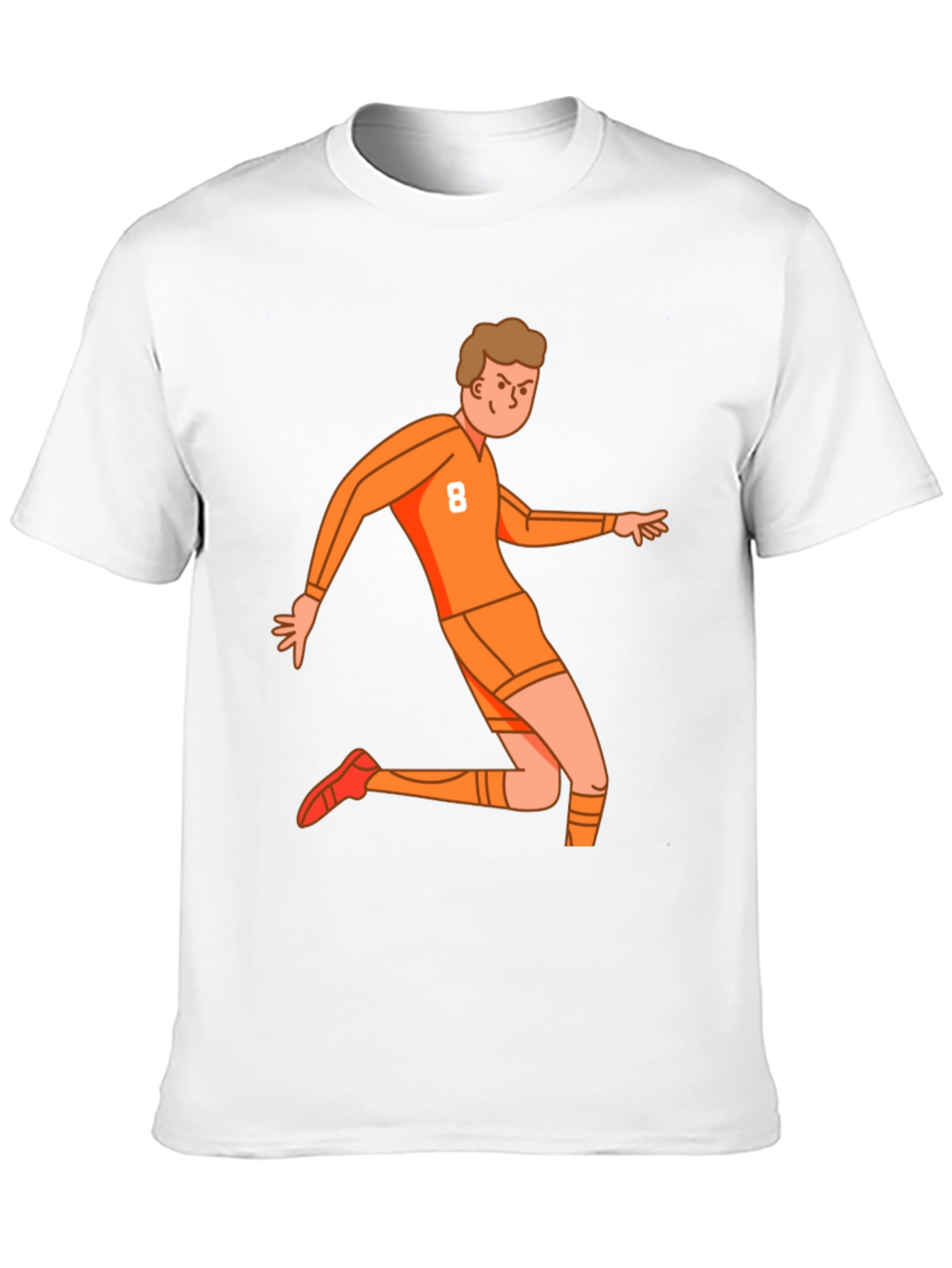 Orange Soccer Player Graphic Tee