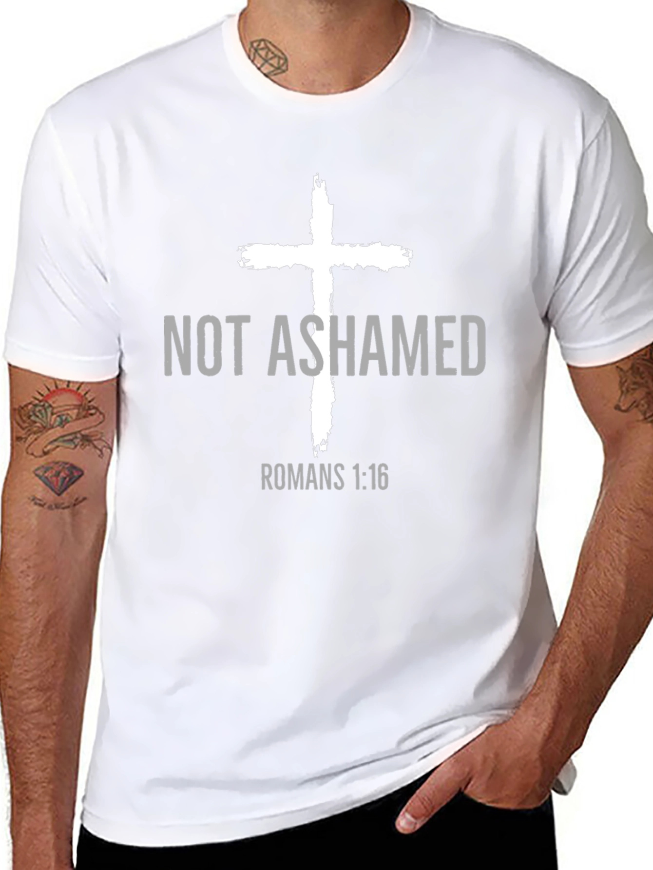 Not Ashamed T-Shirt - Romans 1:16 - Christian Apparel