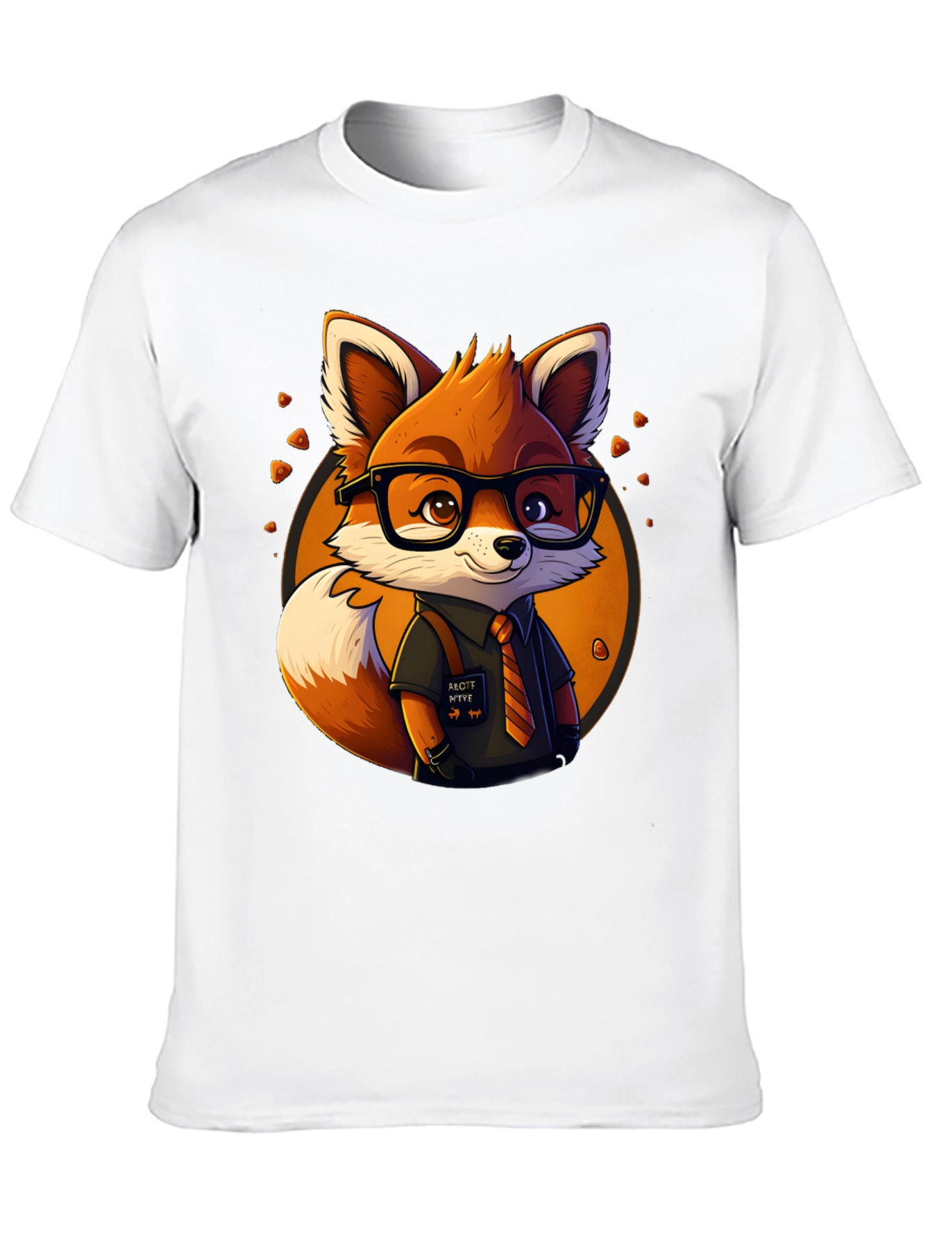 Fox Cartoon Graphic Print Black Tee