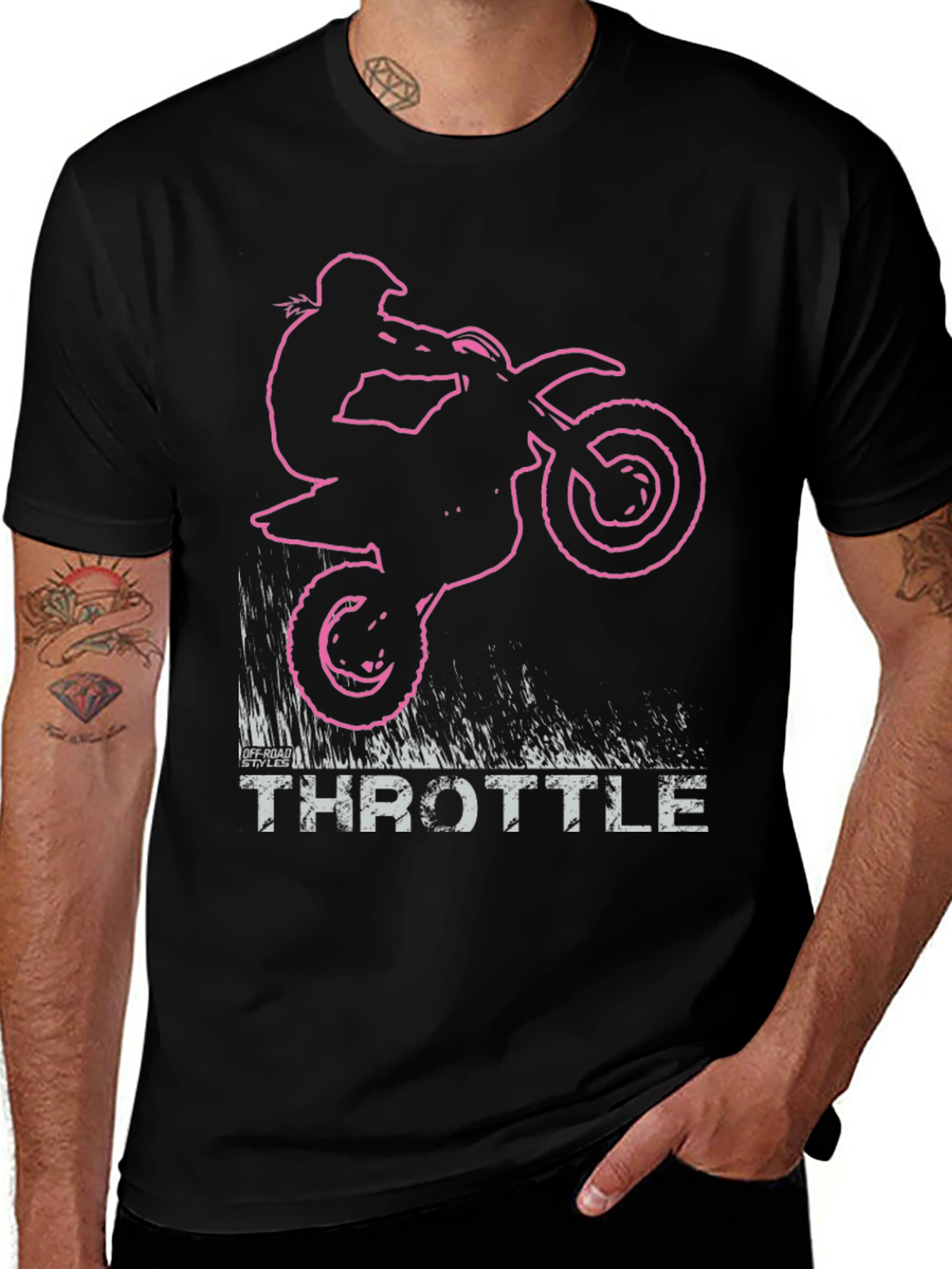 Throttle Dirt Bike Graphic T-Shirt - Black