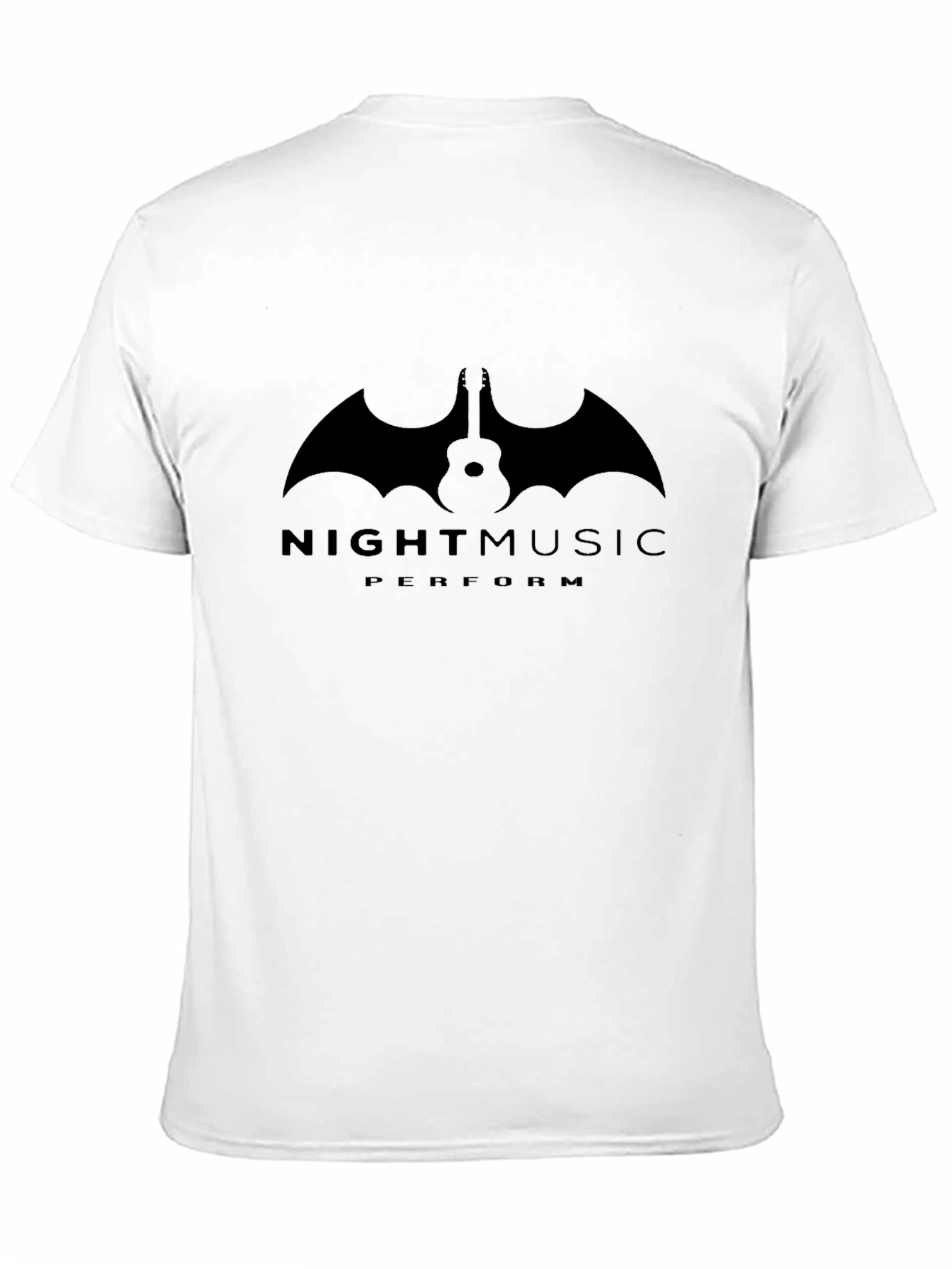 Night Music Guitar Bat Graphic T-Shirt