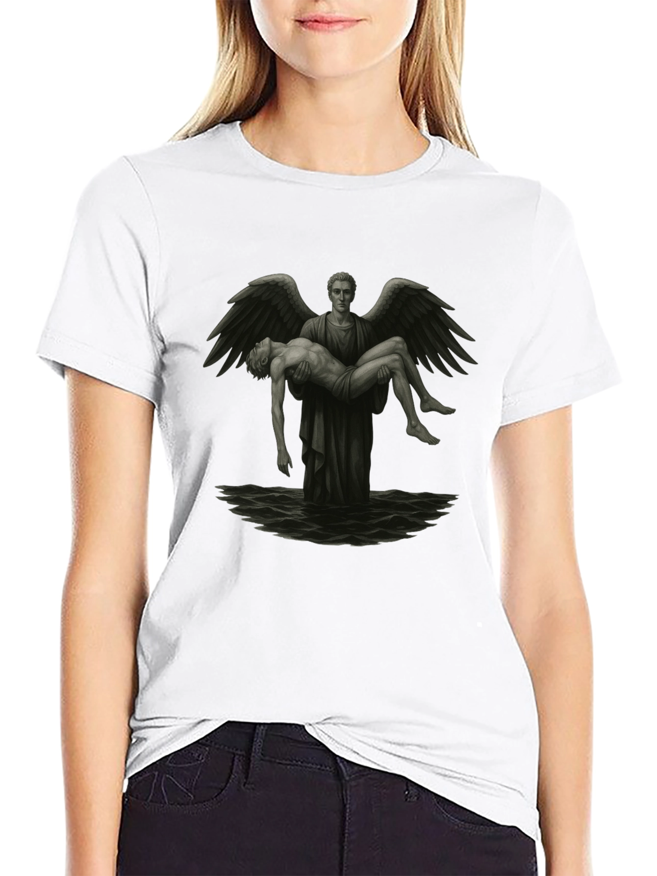 Angel Carrying Man T-Shirt - Black