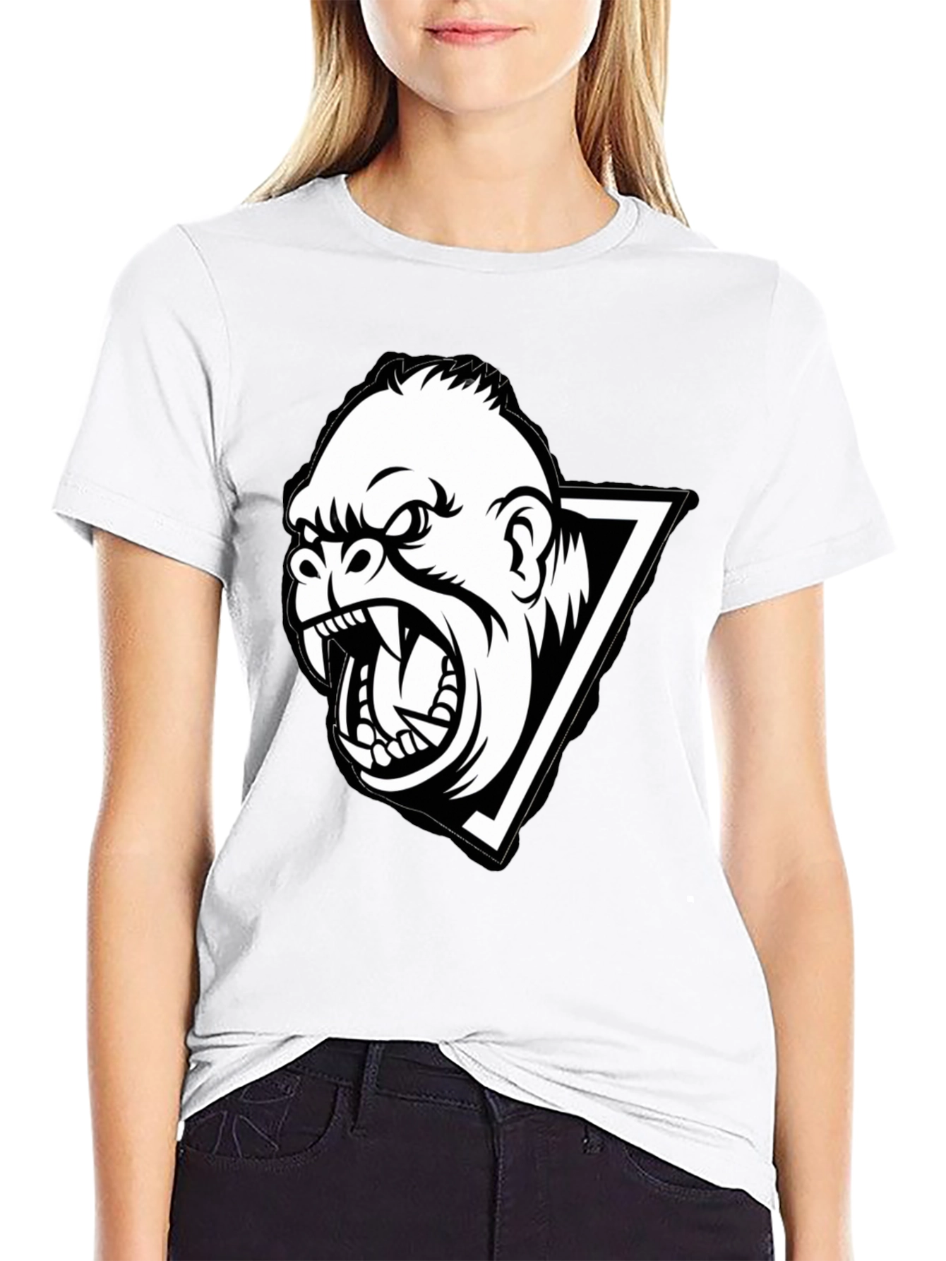 Mens Black T-Shirt with Gorilla Graphic