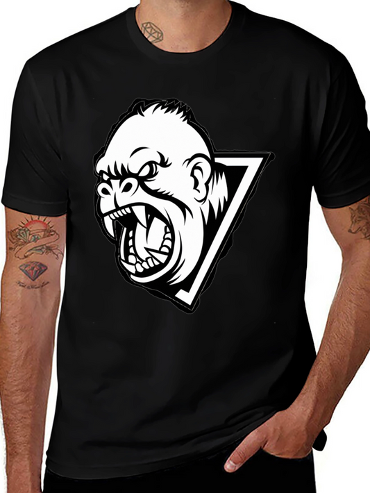 Mens Black T-Shirt with Gorilla Graphic