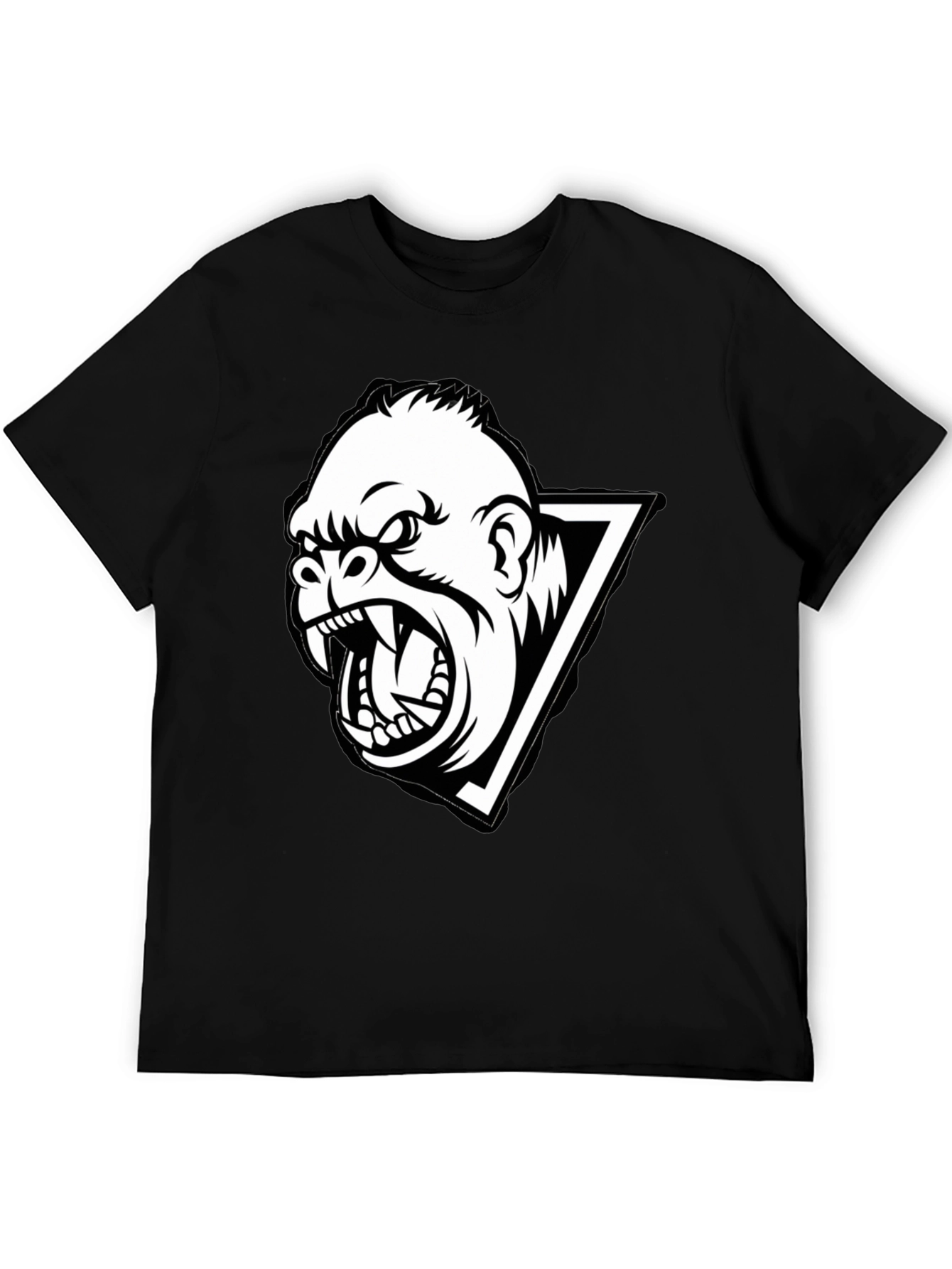Mens Black T-Shirt with Gorilla Graphic