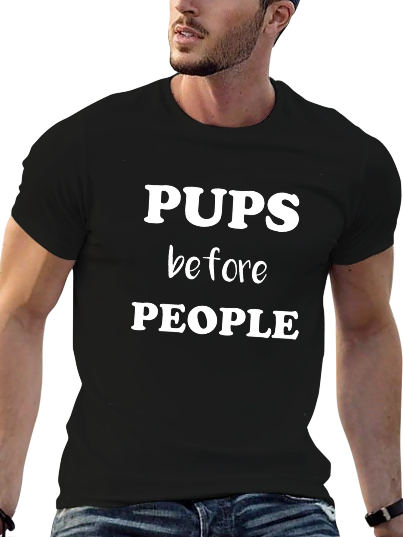 Pups Before People Graphic T-Shirt Black