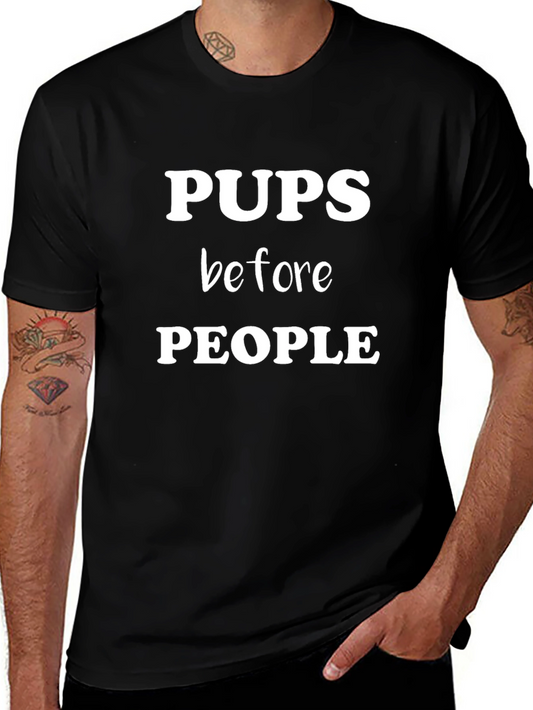 Pups Before People Graphic T-Shirt Black