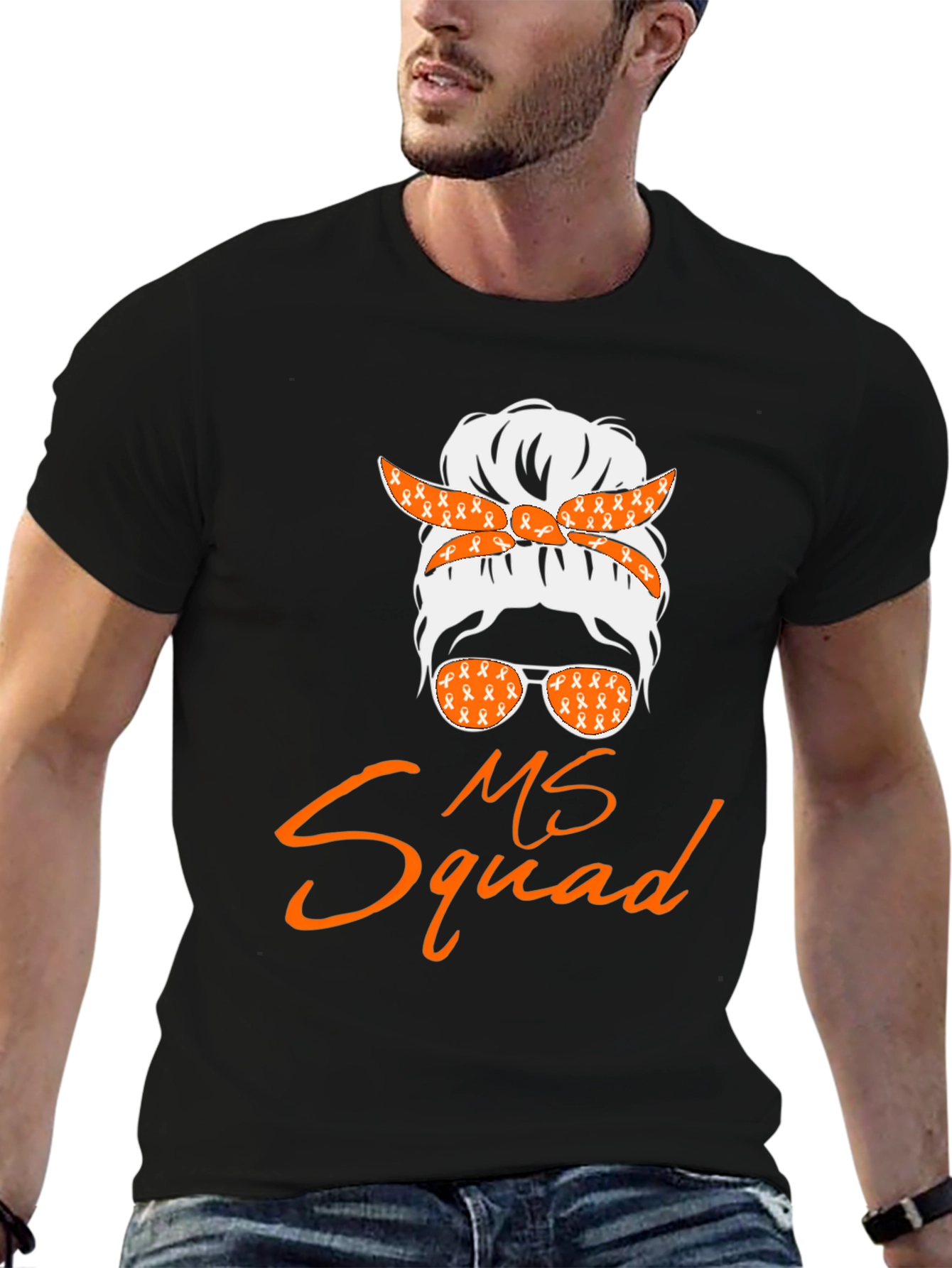 MS Squad Messy Bun T-Shirt - Awareness Tee