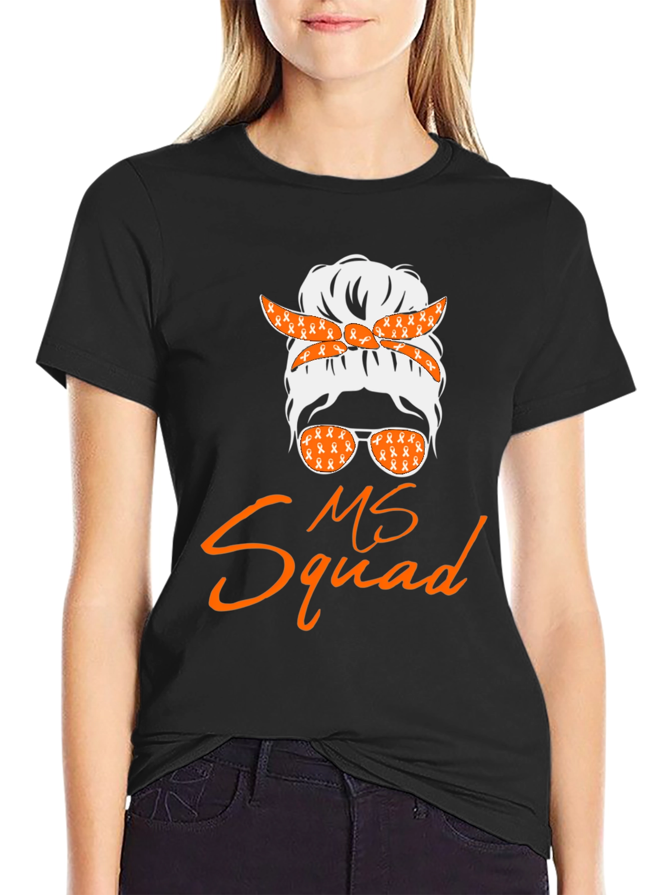 MS Squad Messy Bun T-Shirt - Awareness Tee