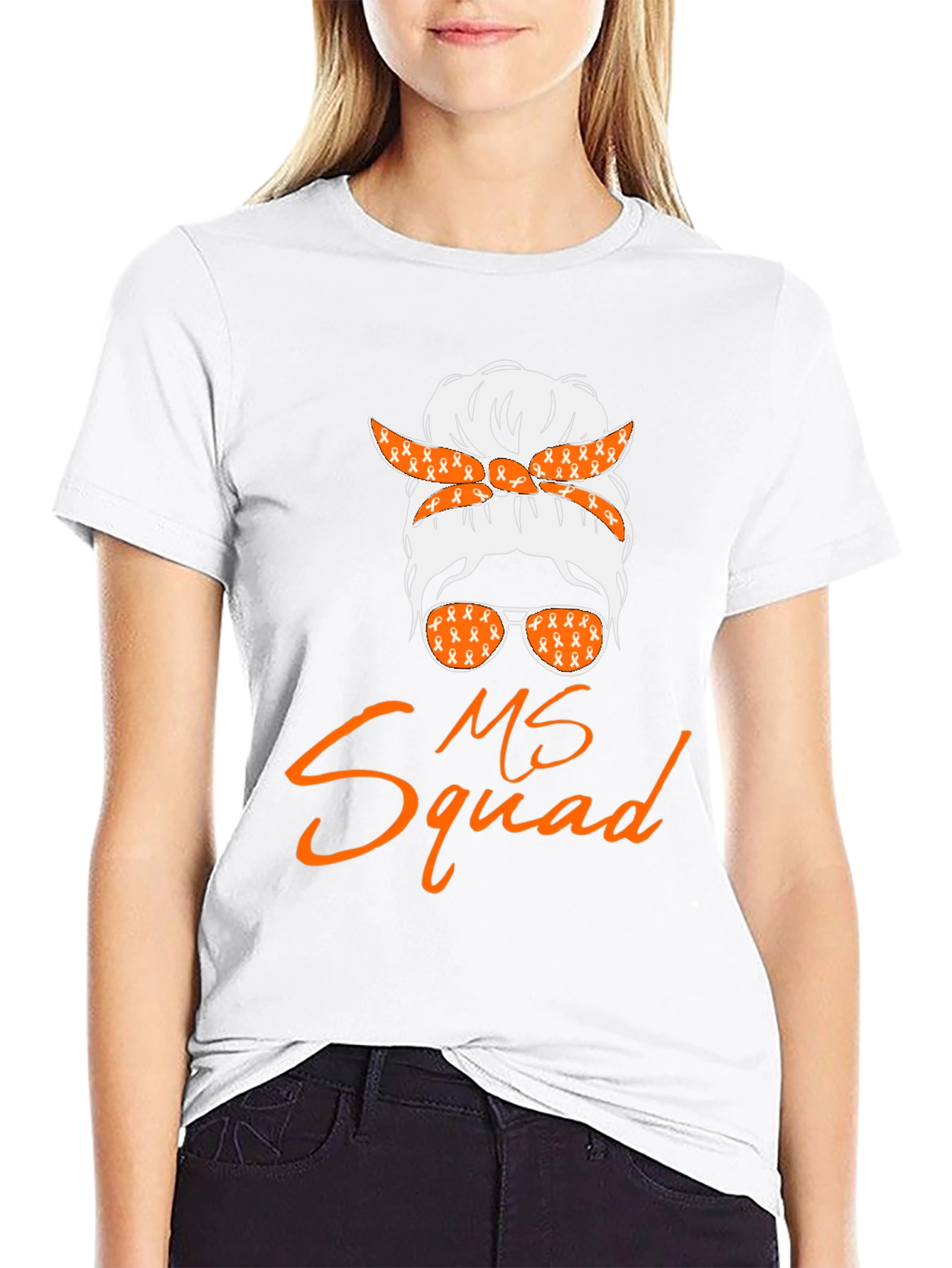 MS Squad Messy Bun T-Shirt - Awareness Tee