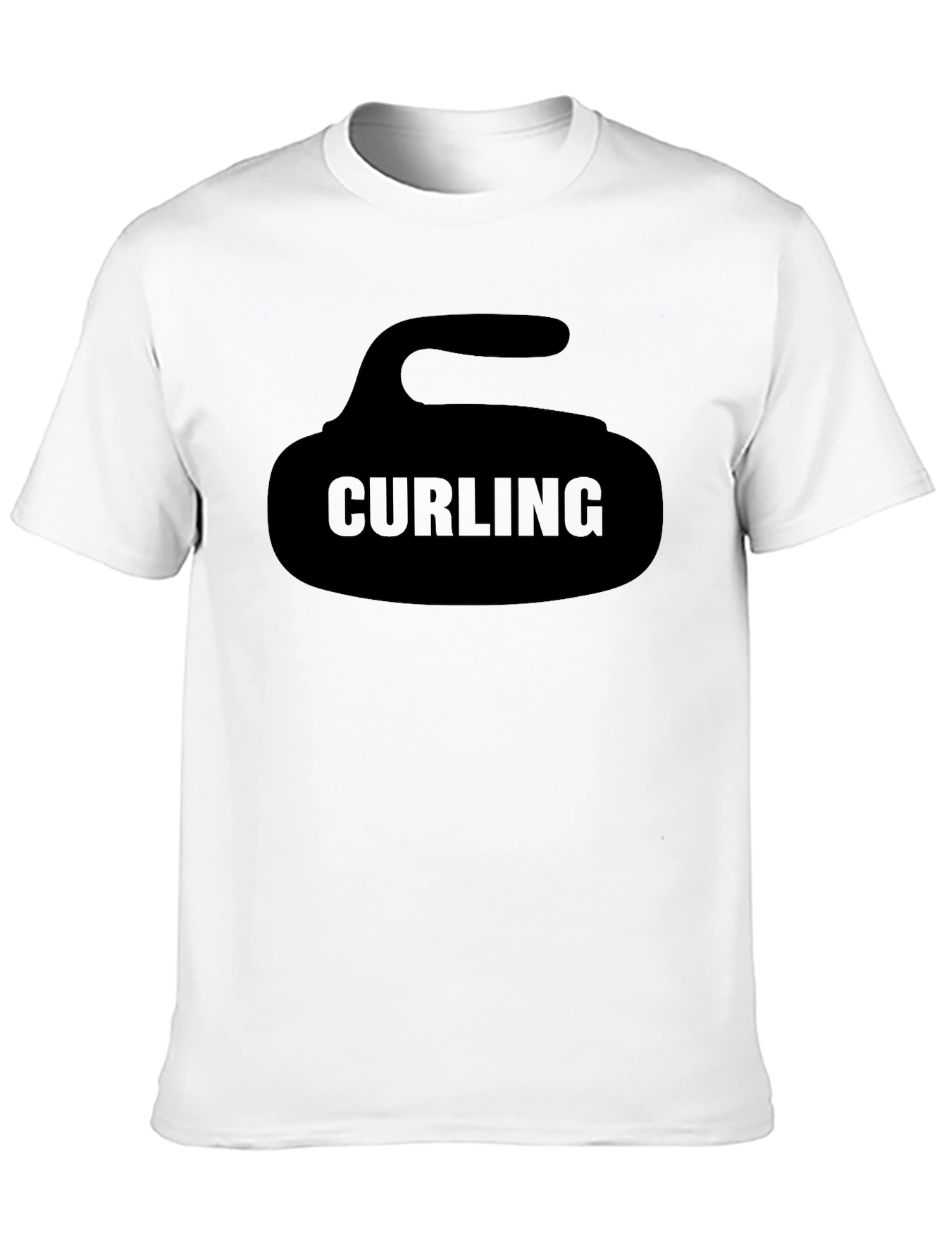 Curling Stone Graphic Tee - Black Sportswear Shirt