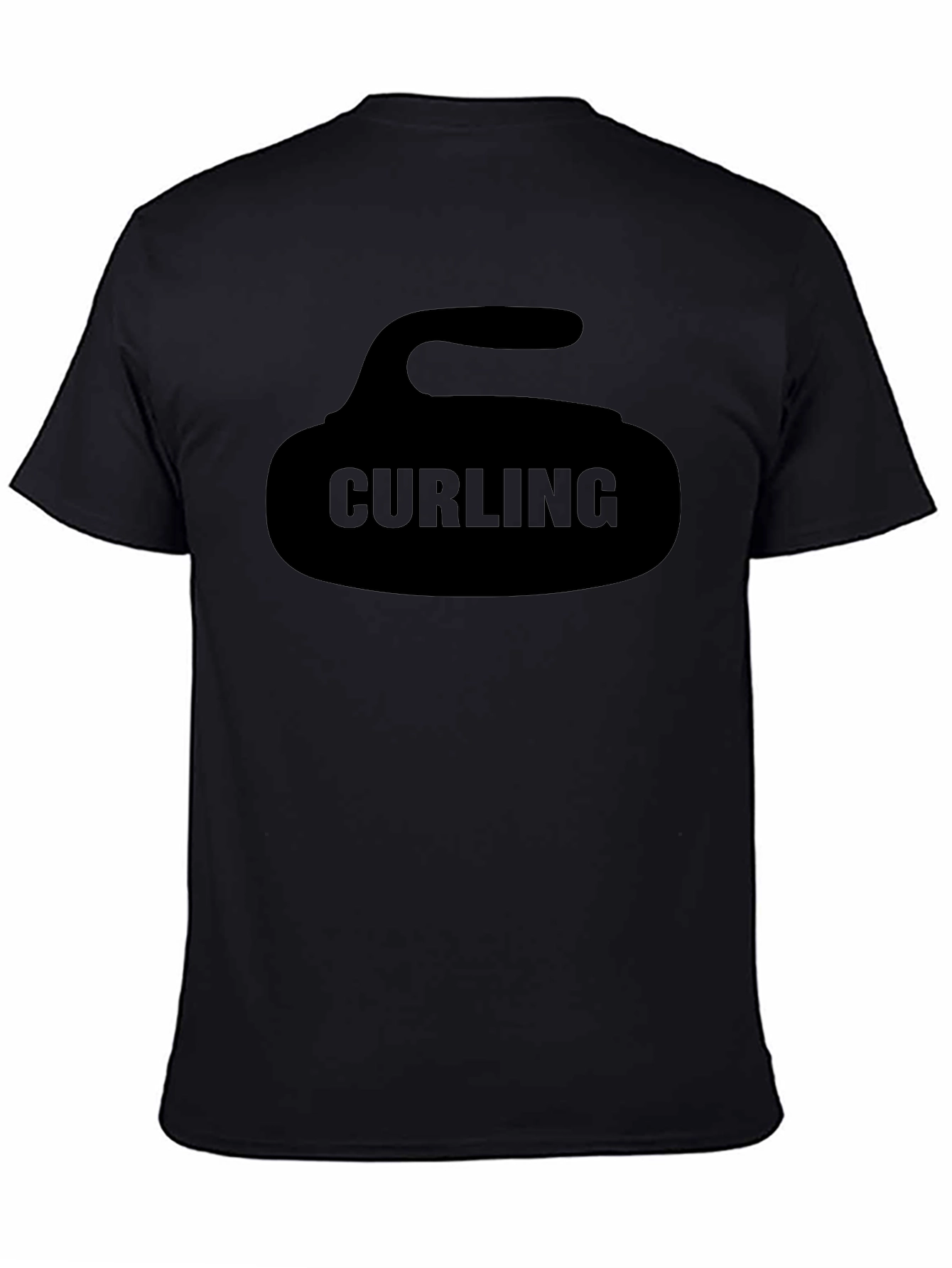 Curling Stone Graphic Tee - Black Sportswear Shirt