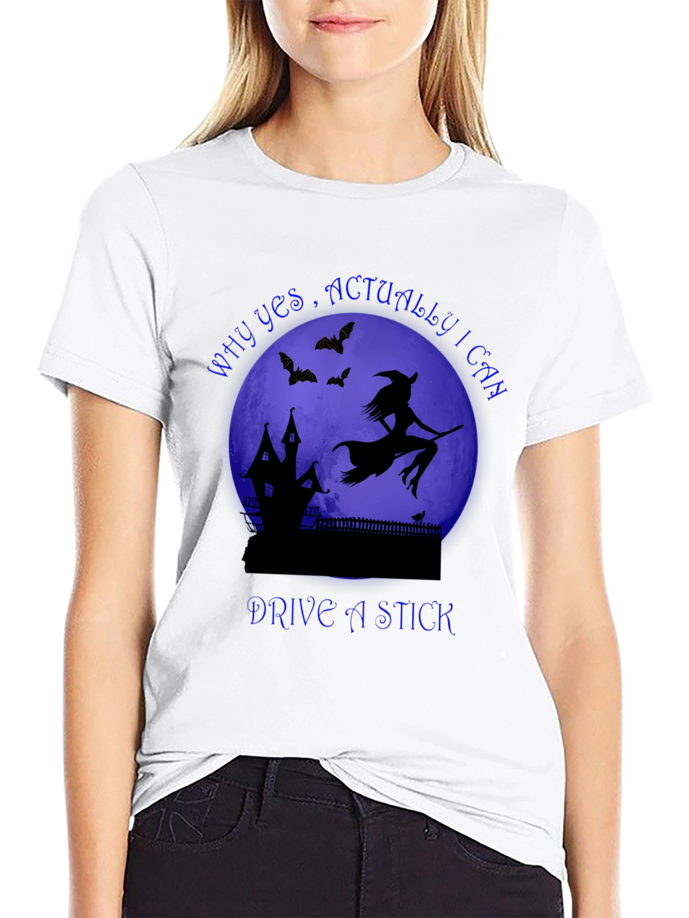 Witch Drive A Stick T-Shirt Halloween Spooky Tee