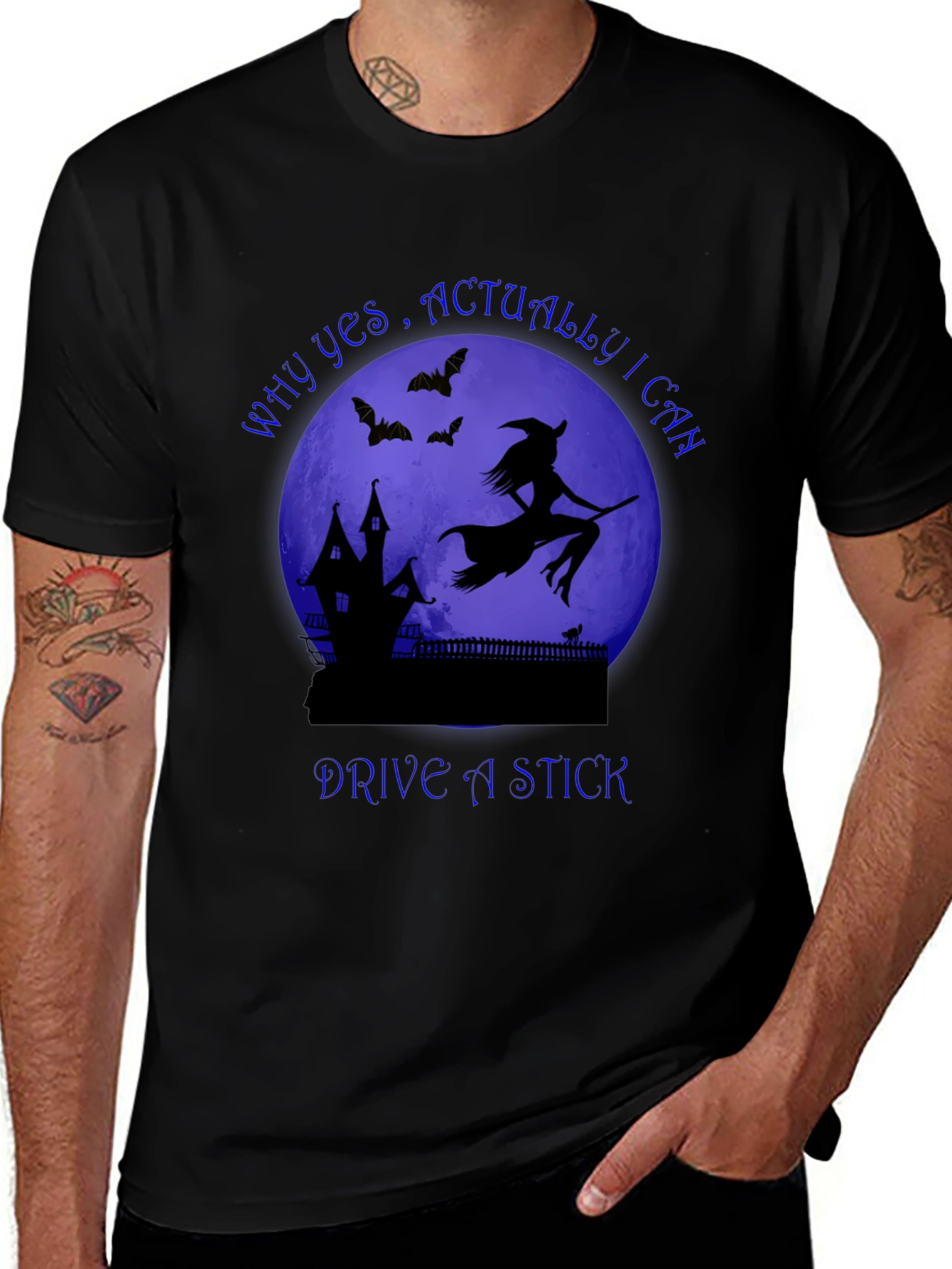 Witch Drive A Stick T-Shirt Halloween Spooky Tee