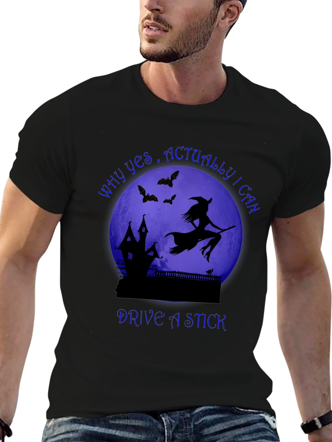 Witch Drive A Stick T-Shirt Halloween Spooky Tee