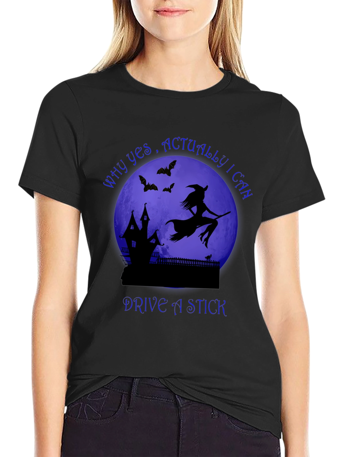 Witch Drive A Stick T-Shirt Halloween Spooky Tee