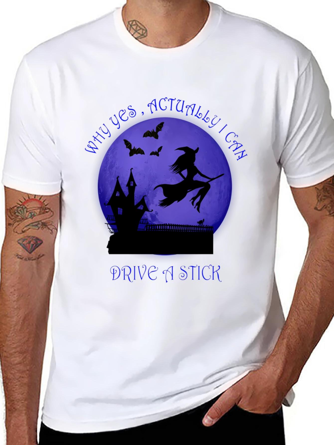 Witch Drive A Stick T-Shirt Halloween Spooky Tee