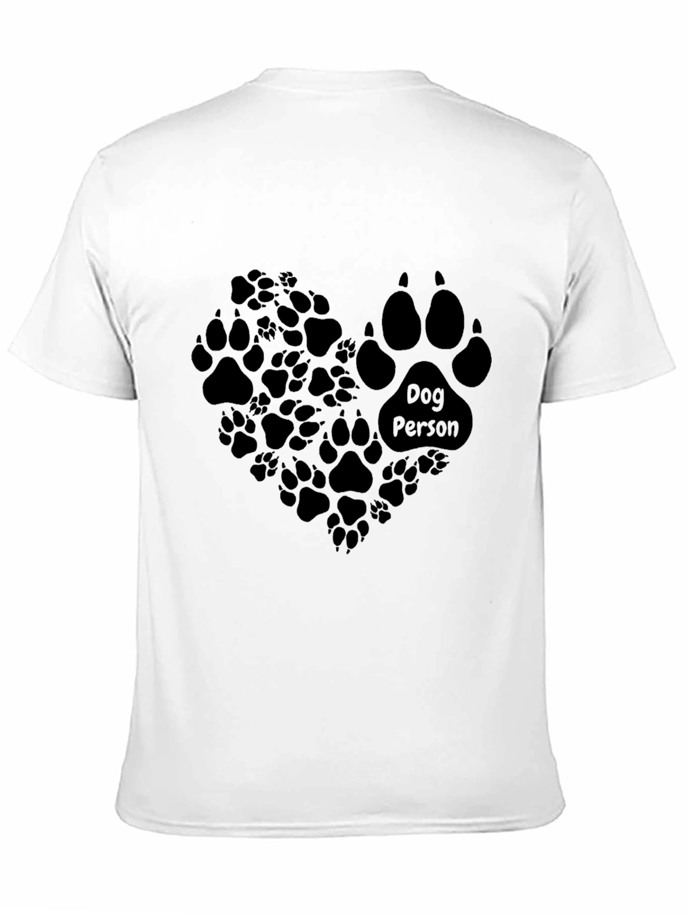 Dog Person Paw Print Heart T-Shirt - Black