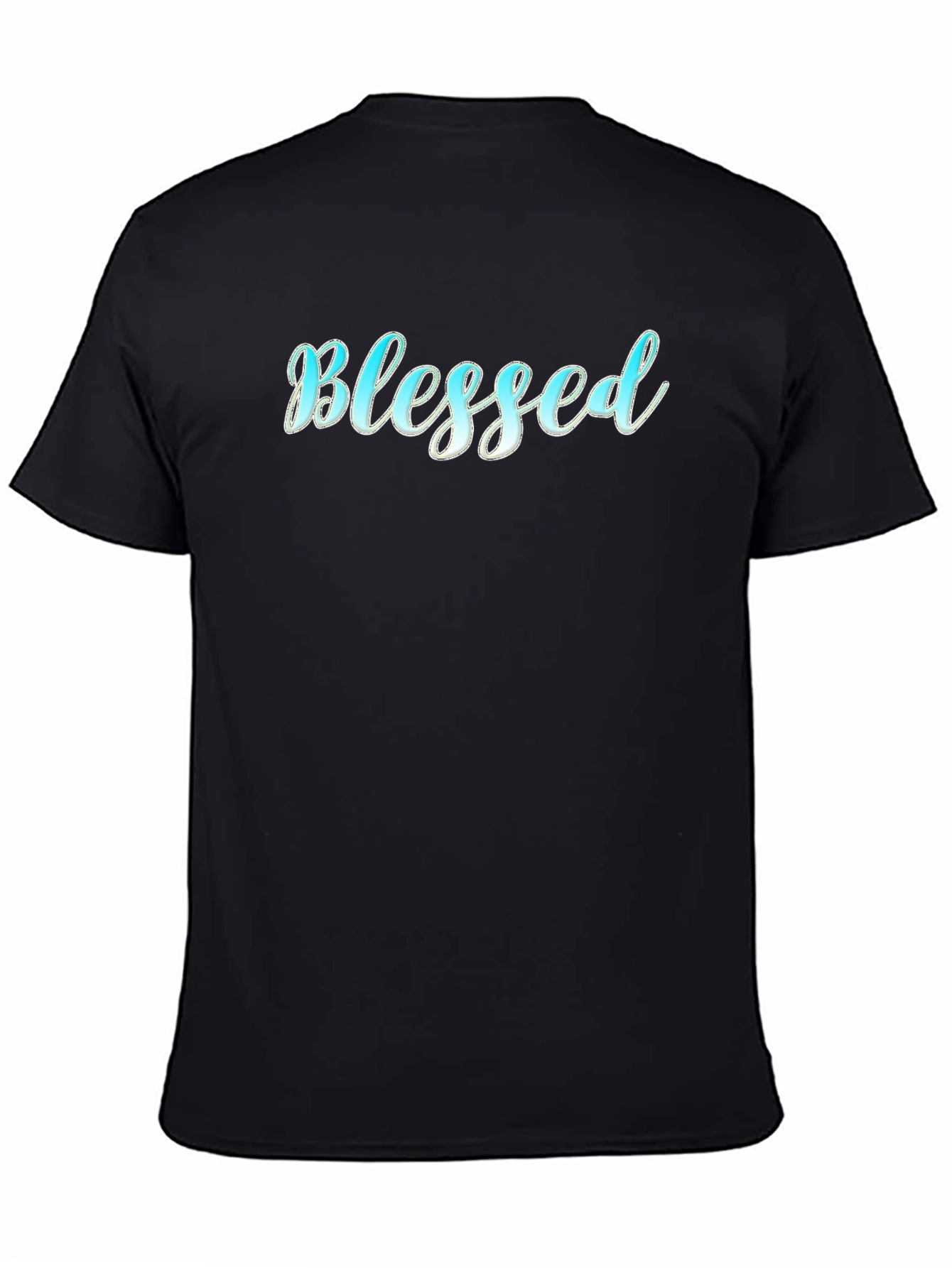 Blessed Script Black T-Shirt - Casual Wear
