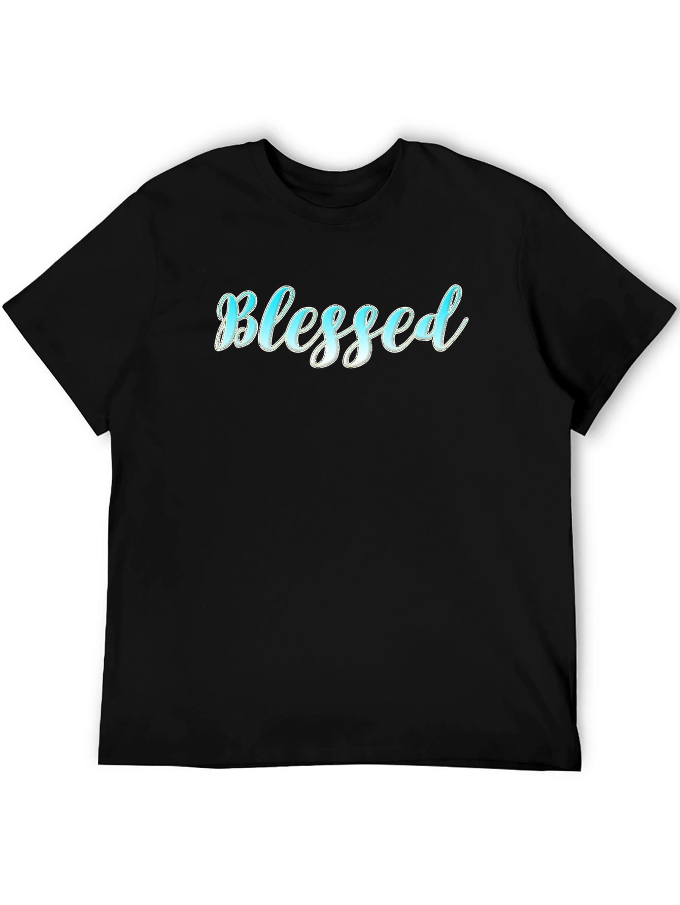 Blessed Script Black T-Shirt - Casual Wear