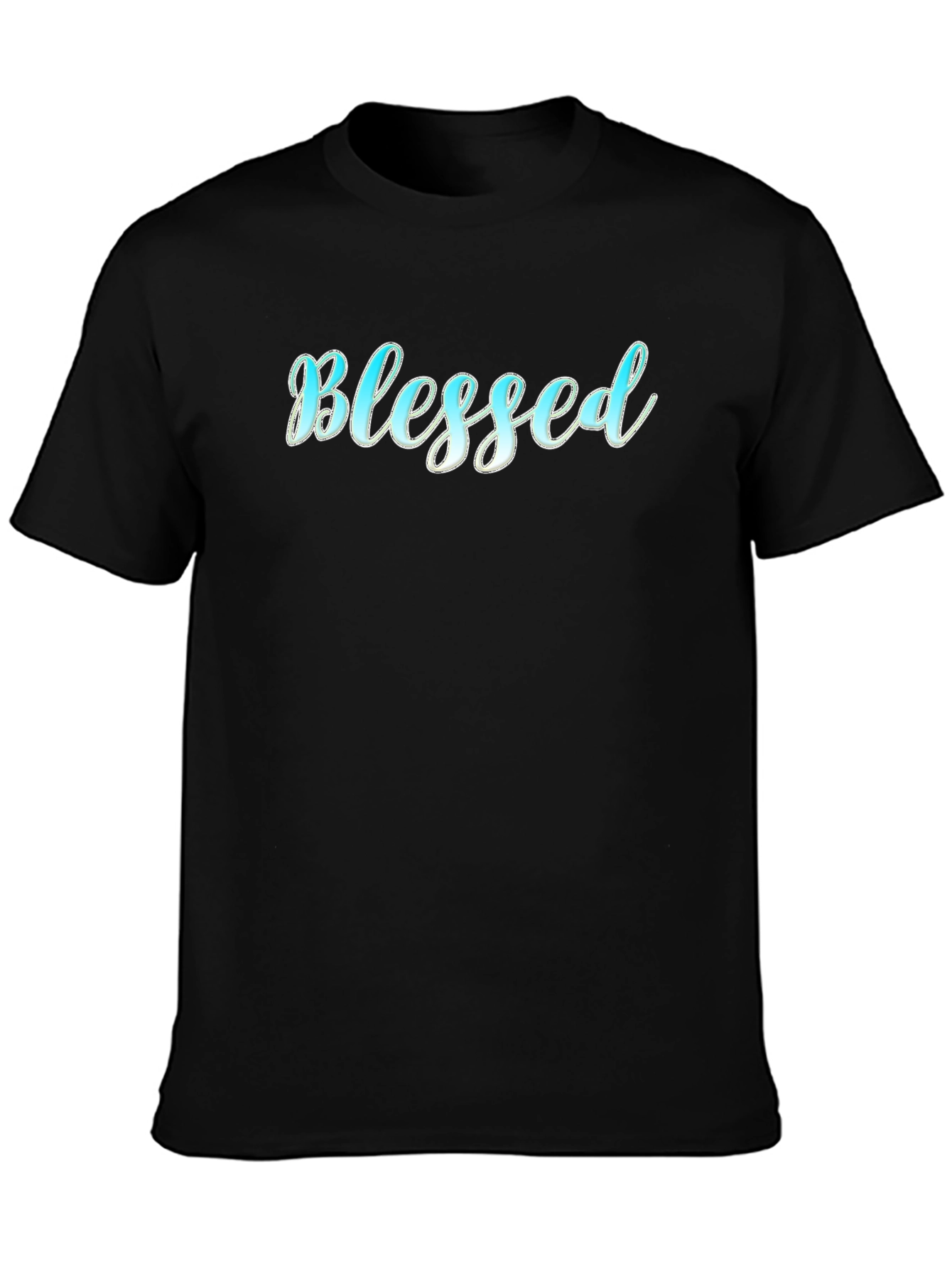 Blessed Script Black T-Shirt - Casual Wear
