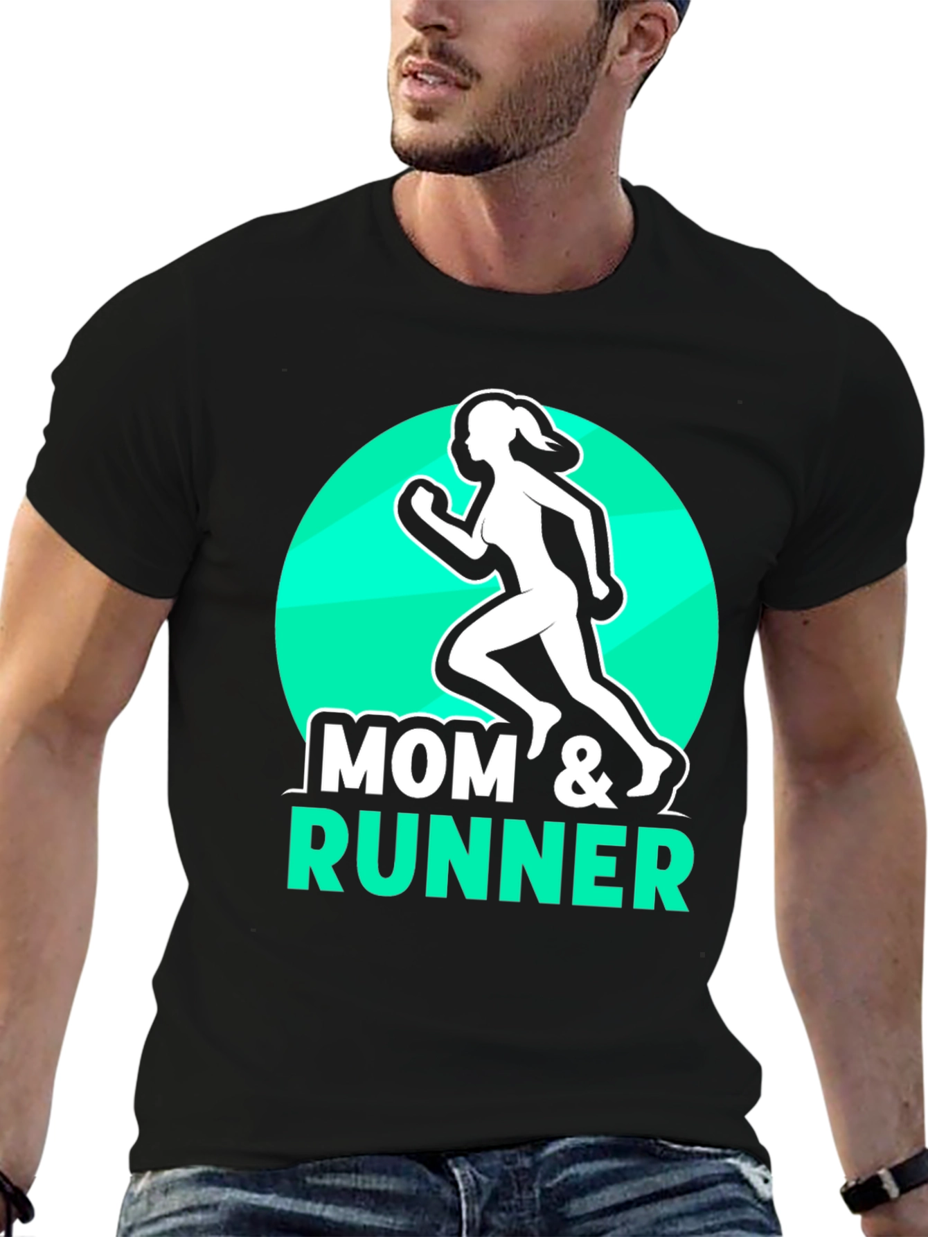 Mom & Runner Black T-Shirt