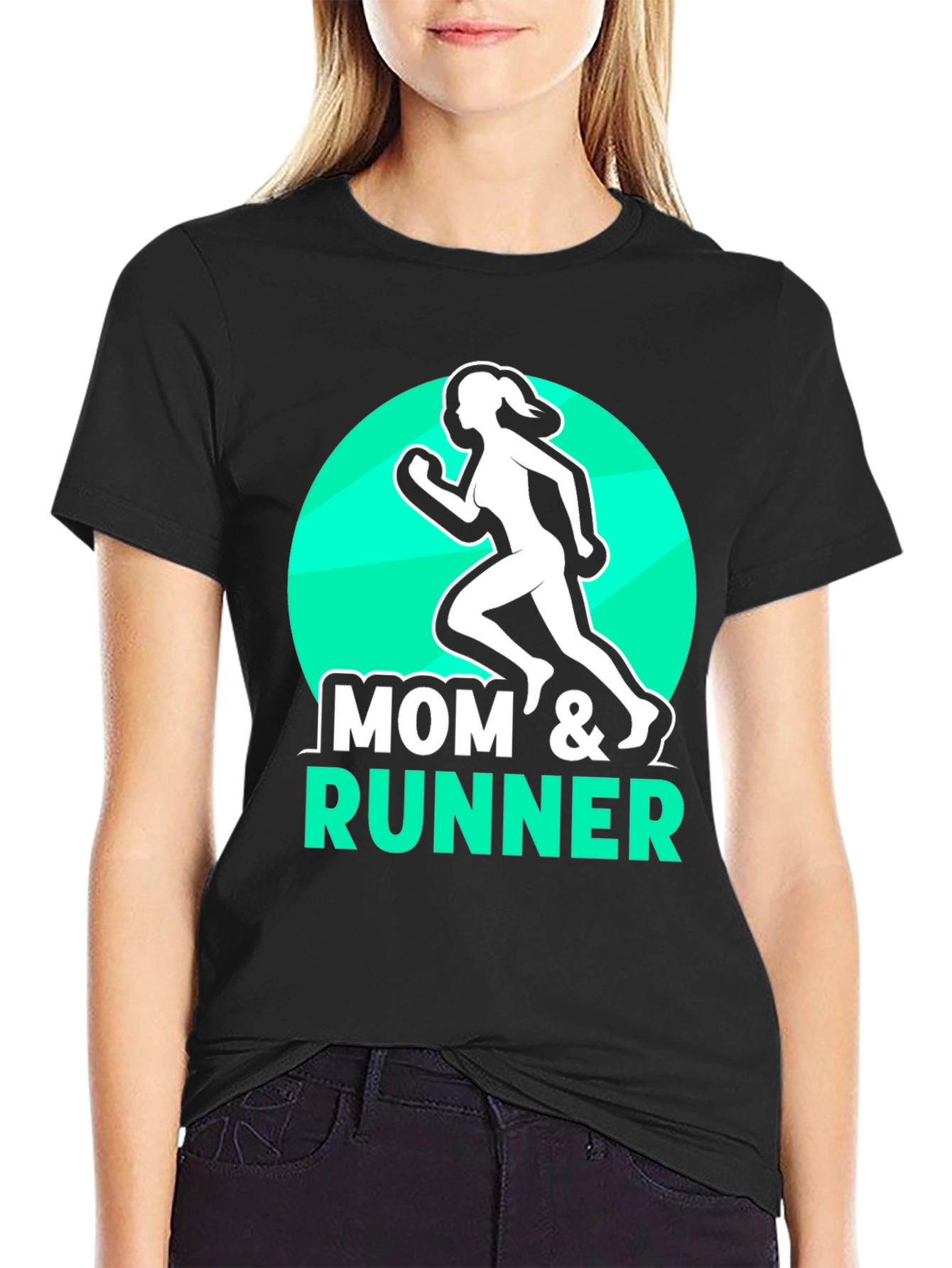 Mom & Runner Black T-Shirt