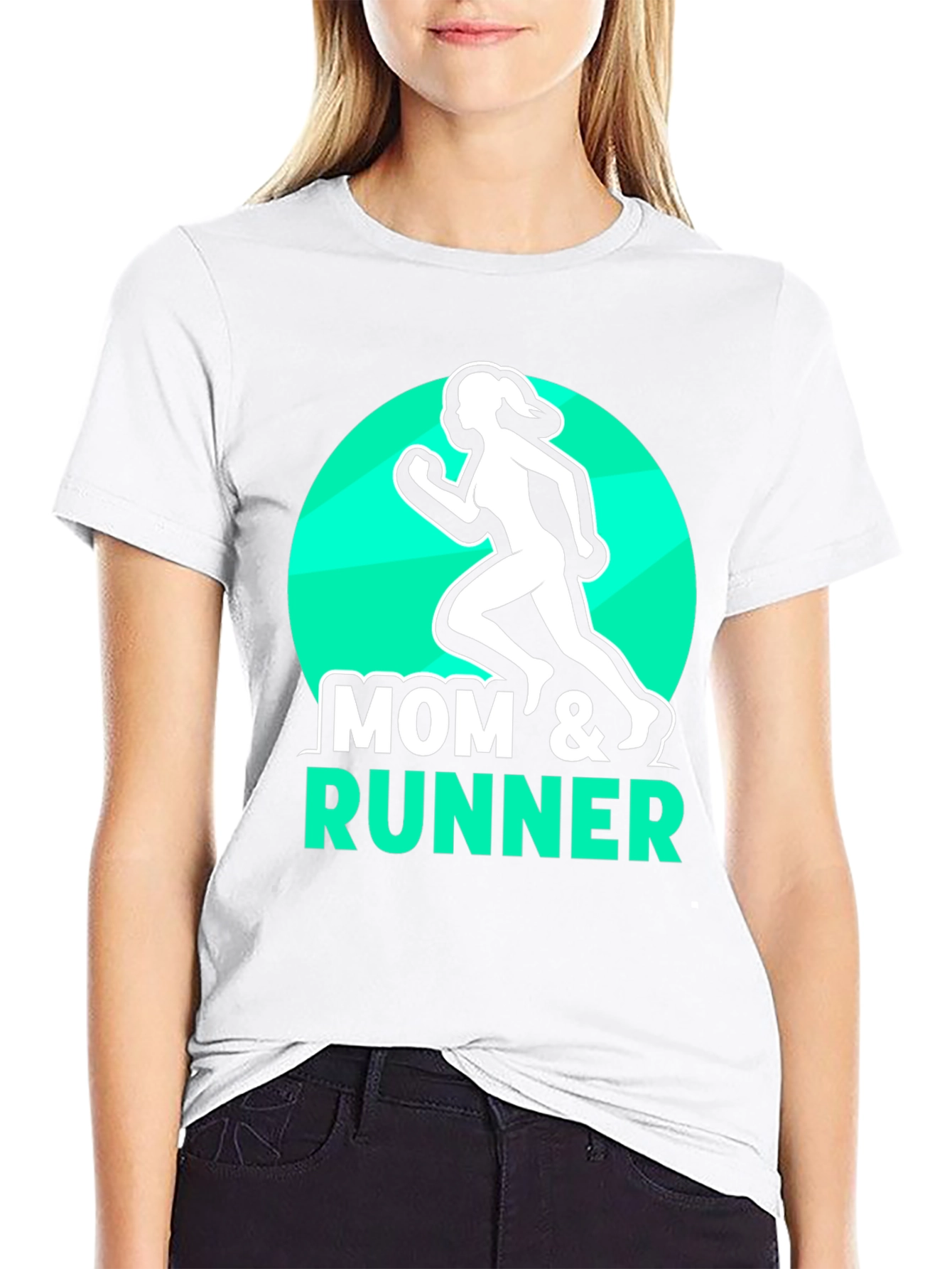 Mom & Runner Black T-Shirt