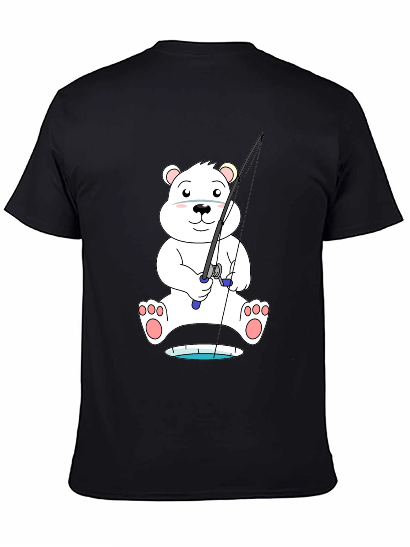 Polar Bear Fishing T-Shirt - Cute Cartoon Tee
