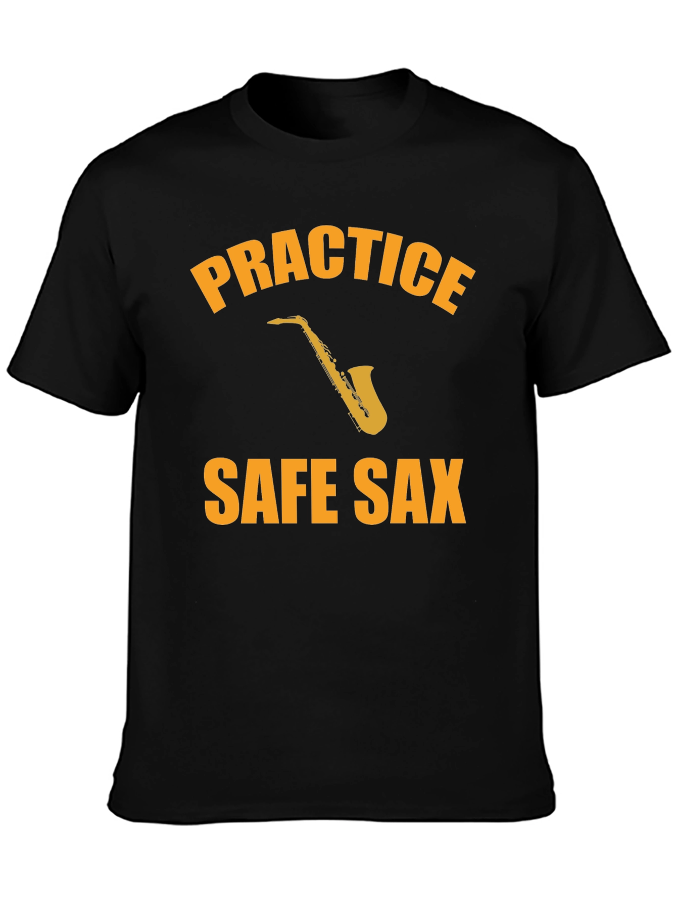 Practice Safe Sax Black T-Shirt