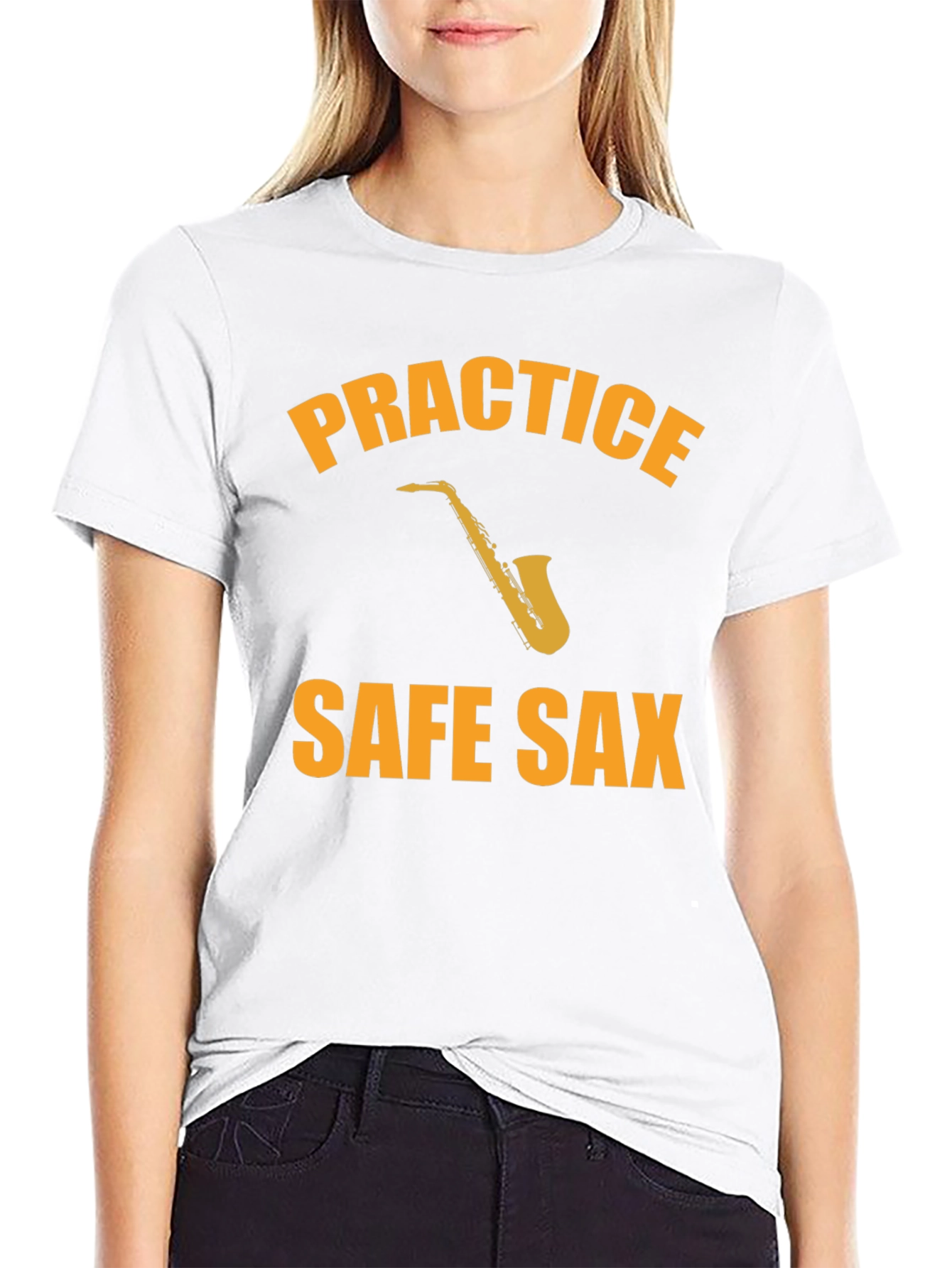 Practice Safe Sax Black T-Shirt
