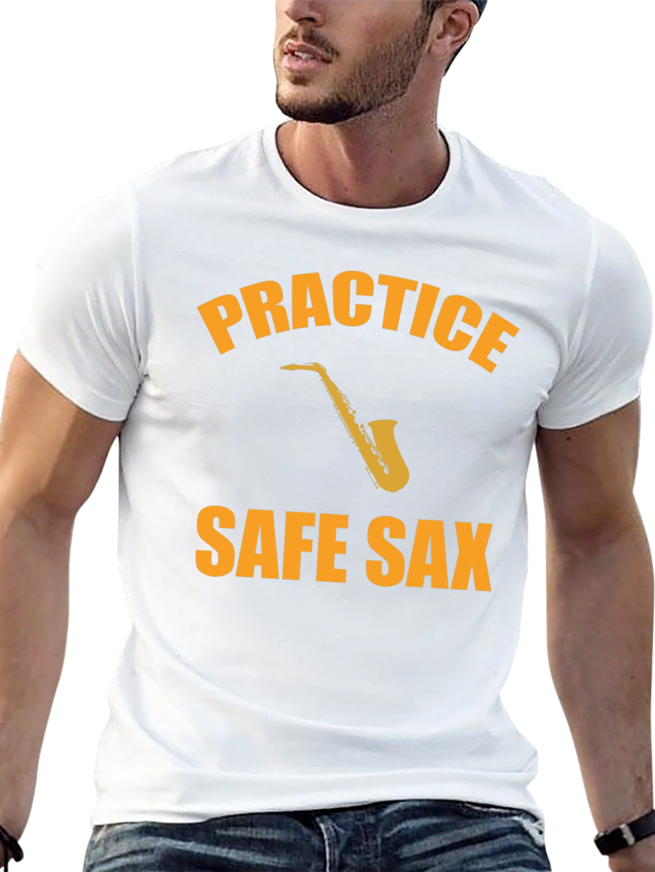 Practice Safe Sax Black T-Shirt