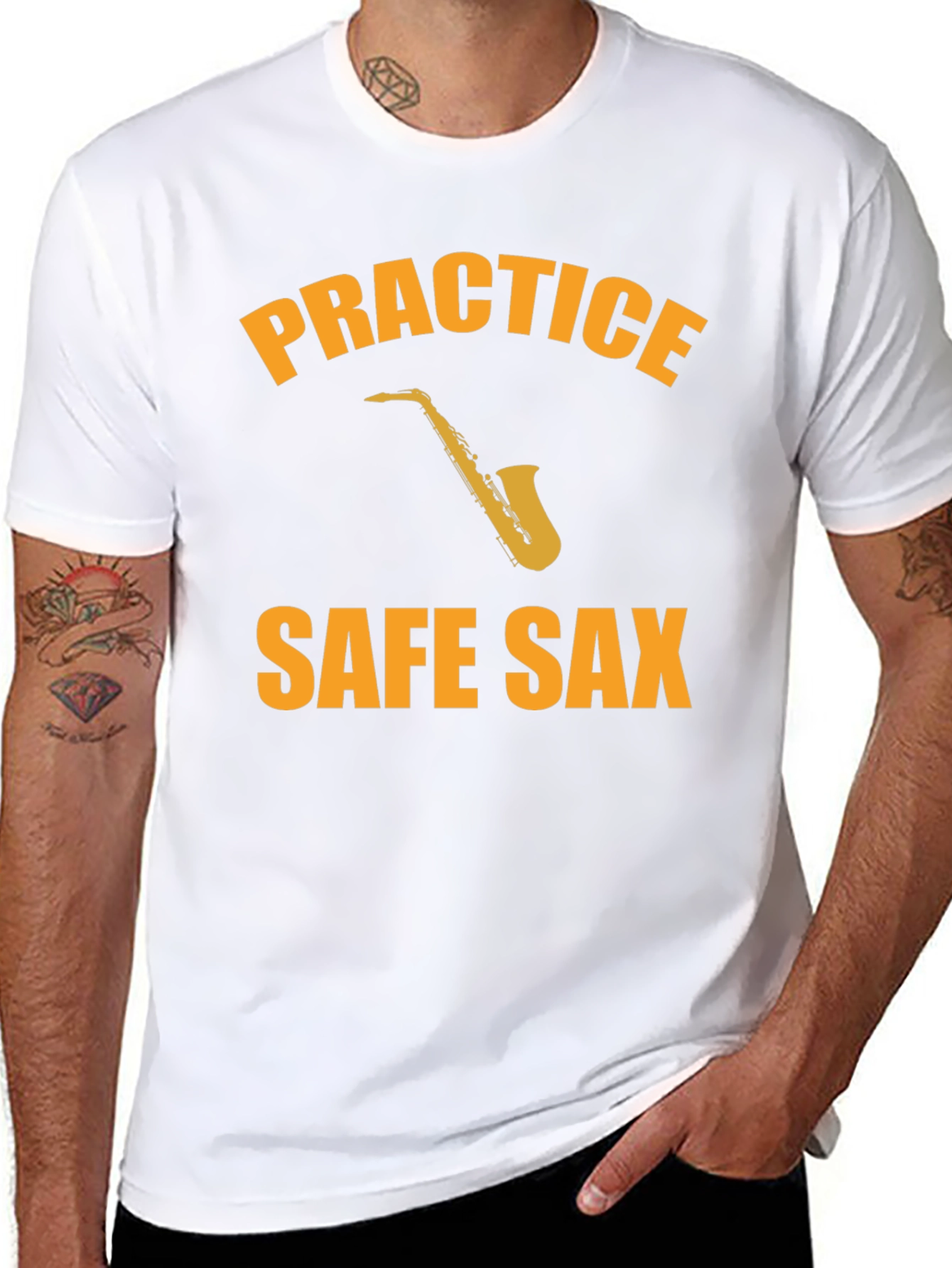 Practice Safe Sax Black T-Shirt