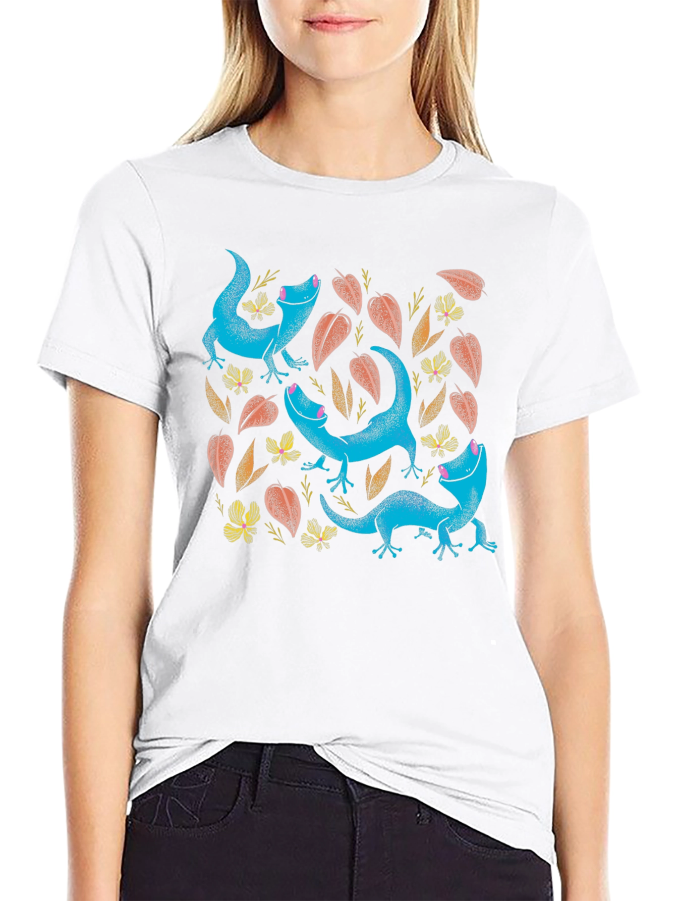 Lizard Print Black T-Shirt