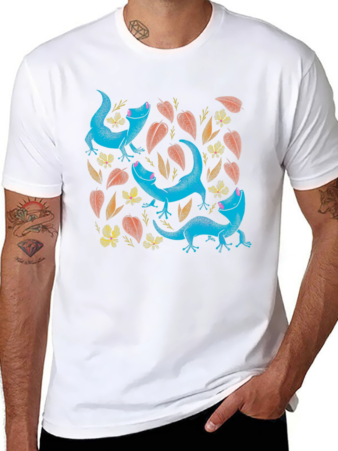 Lizard Print Black T-Shirt