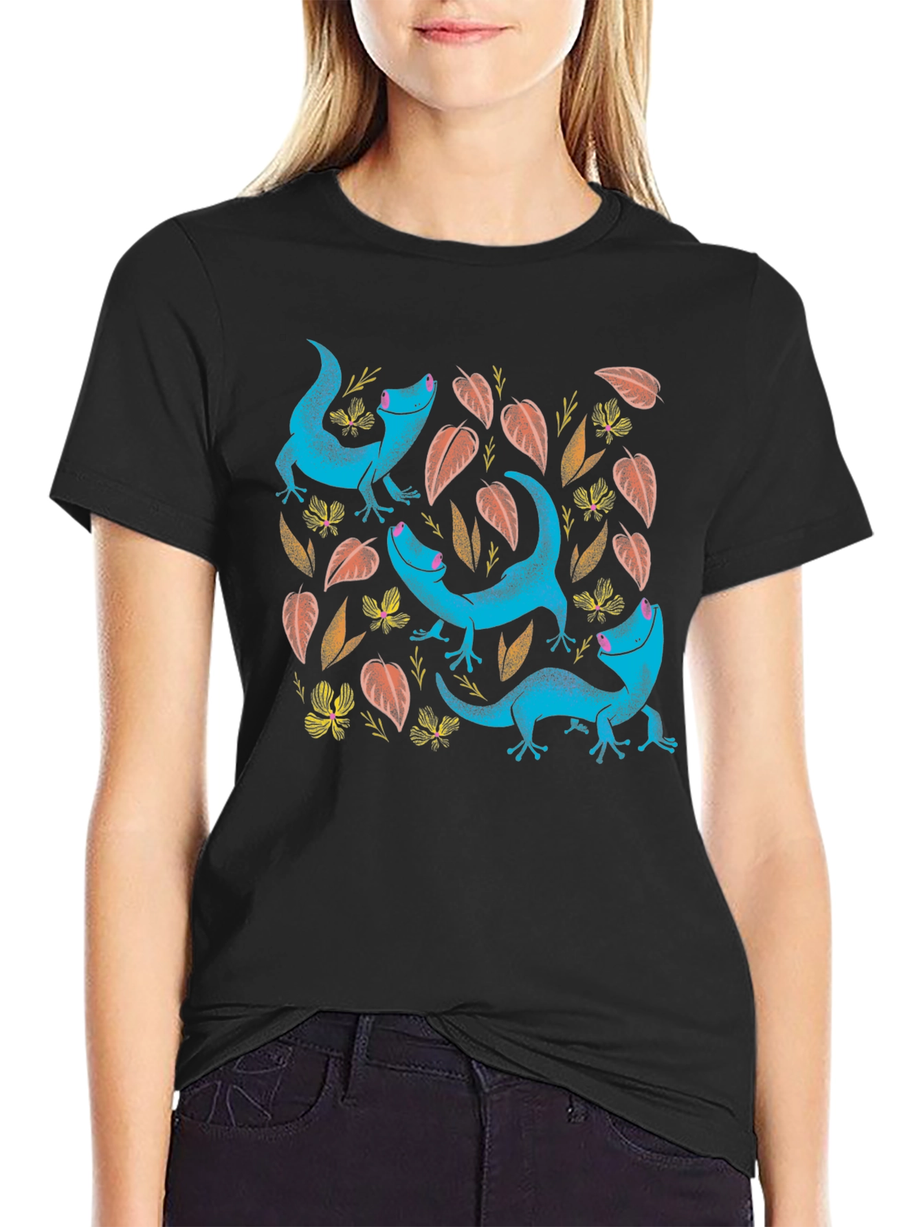Lizard Print Black T-Shirt