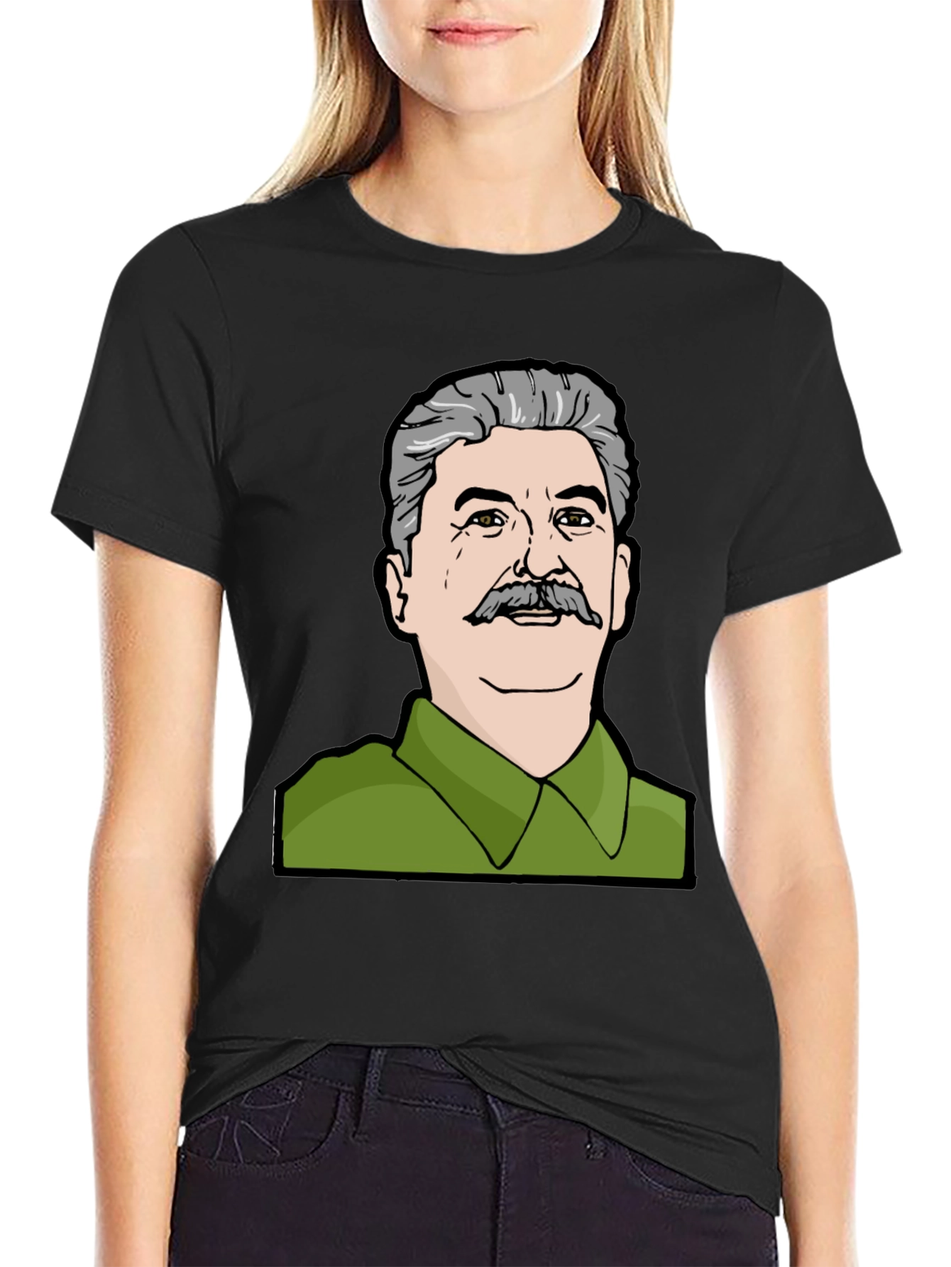 Stalin Graphic Print Black T-Shirt
