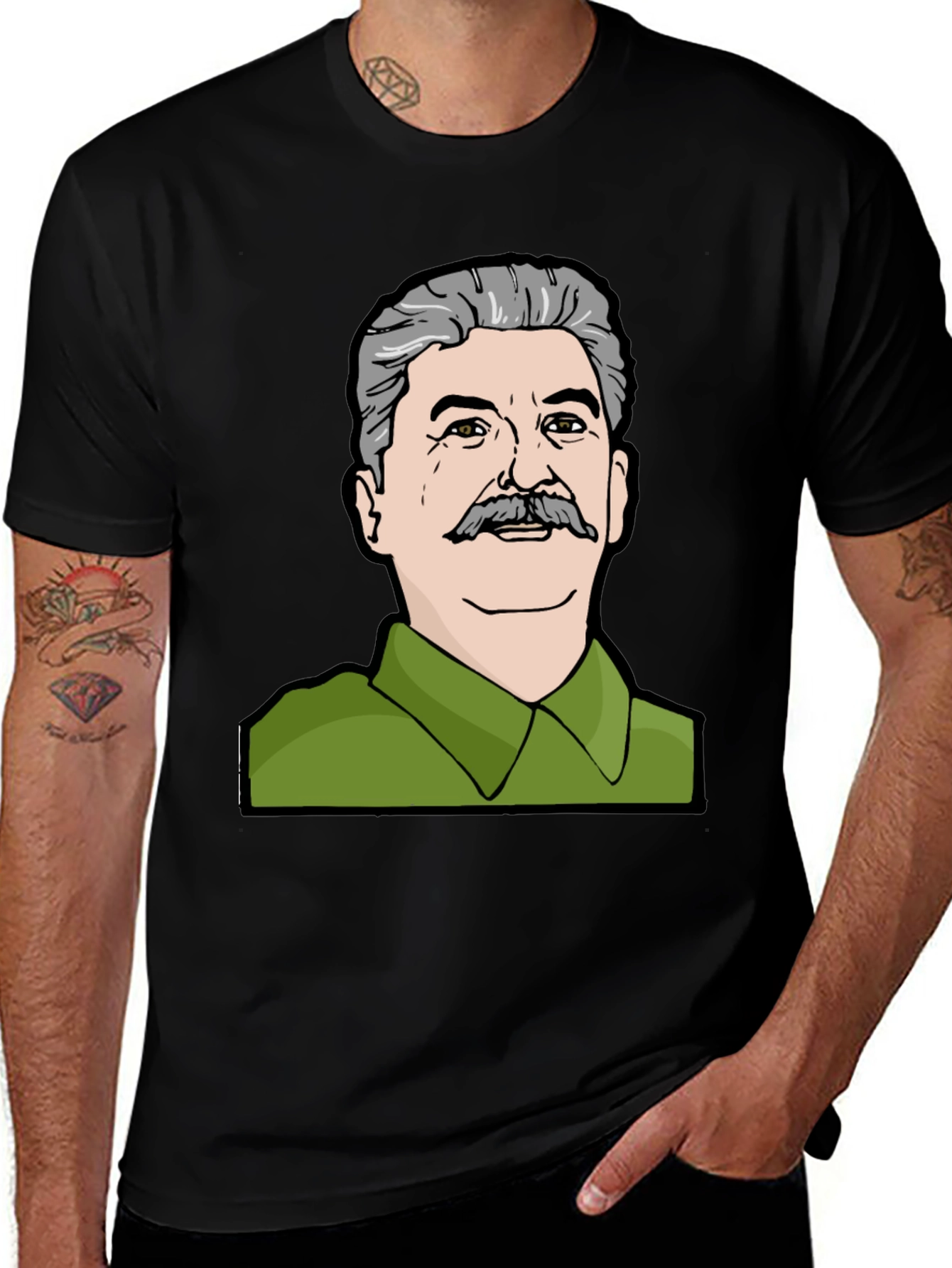 Stalin Graphic Print Black T-Shirt