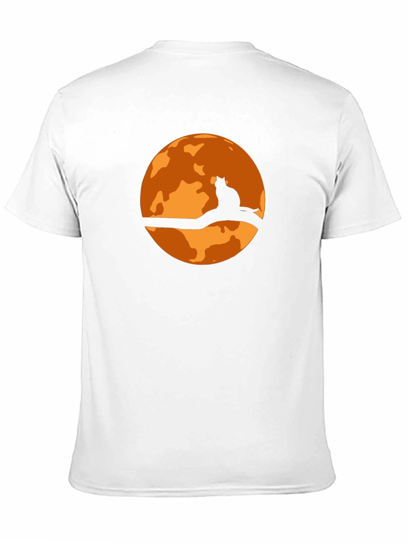 Halloween Cat Moon Graphic T-Shirt - Black