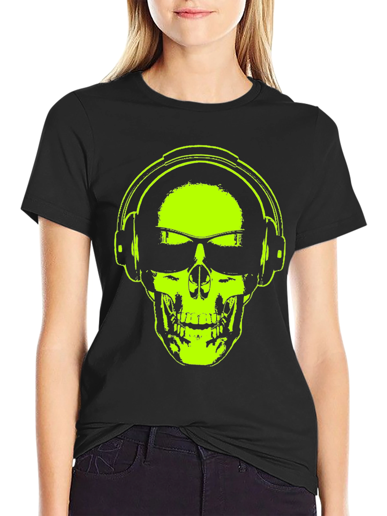 Skull Headphones T-Shirt - Vibrant Graphic Tee
