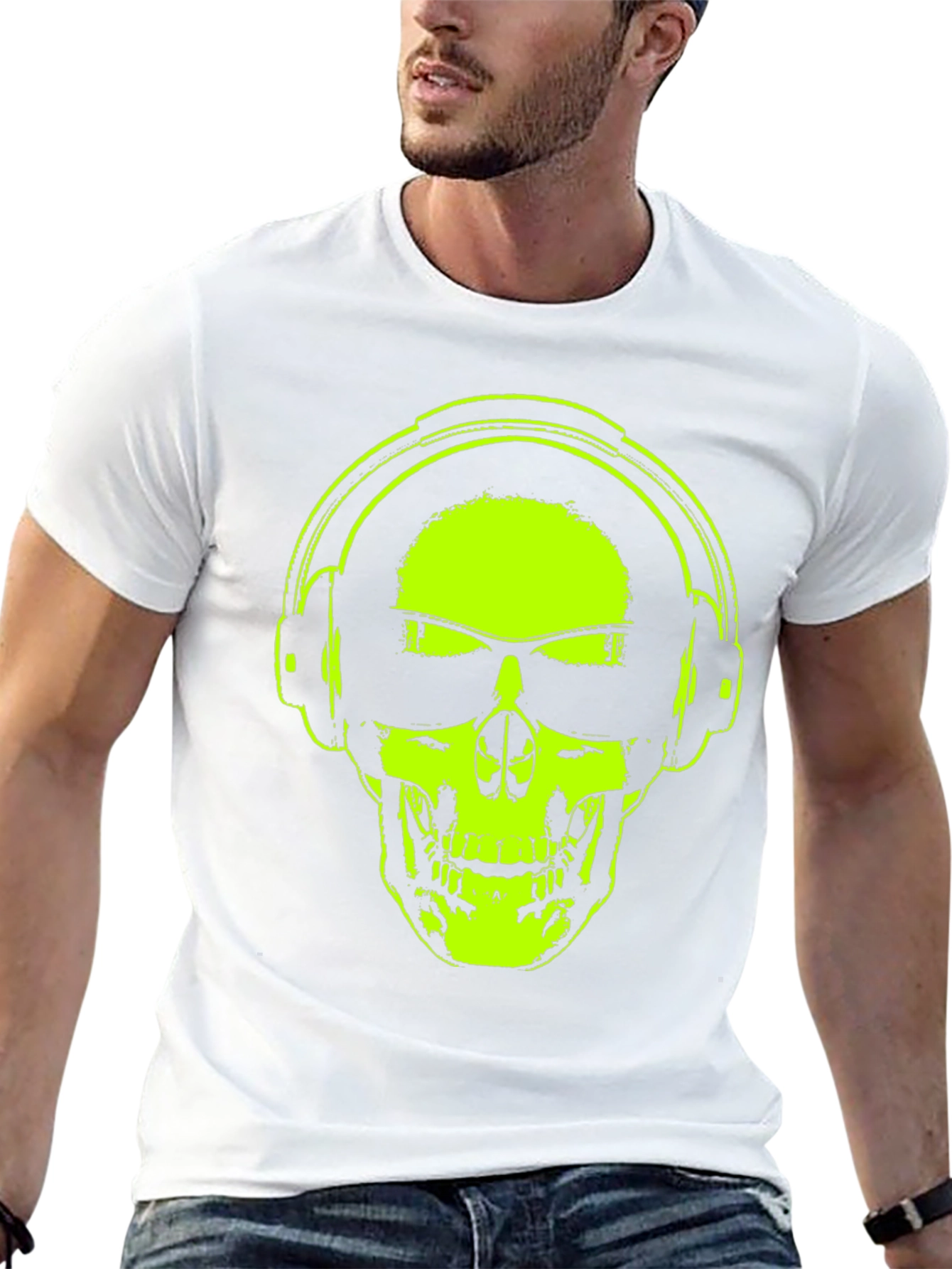 Skull Headphones T-Shirt - Vibrant Graphic Tee