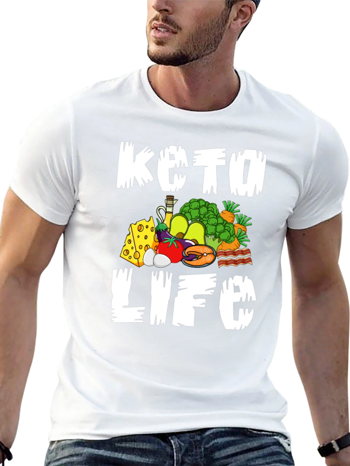 Keto Life Graphic T-Shirt Black Casual