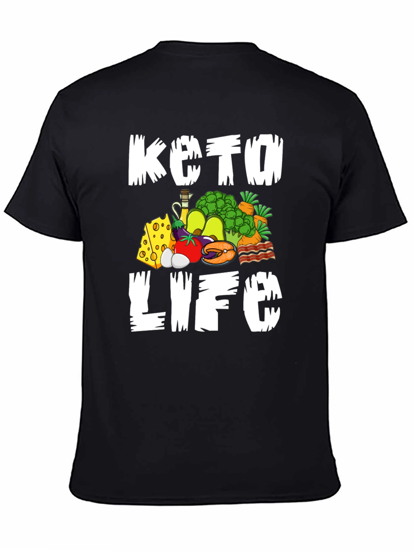 Keto Life Graphic T-Shirt Black Casual
